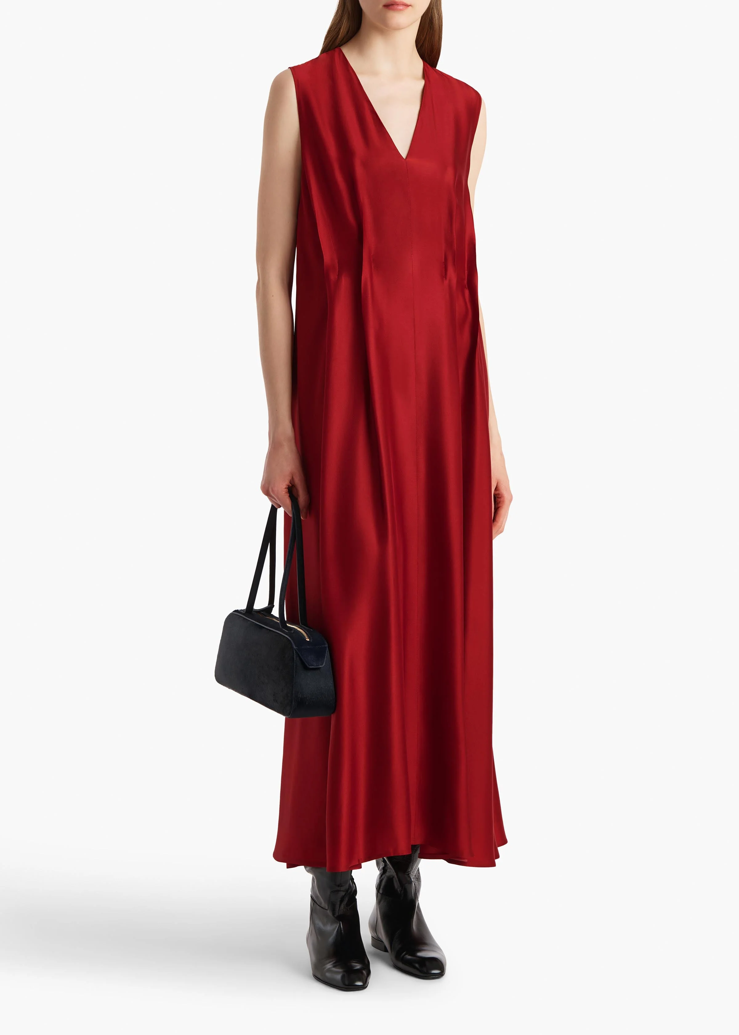 Khaite - Syd Dress in Crimson - Image 9