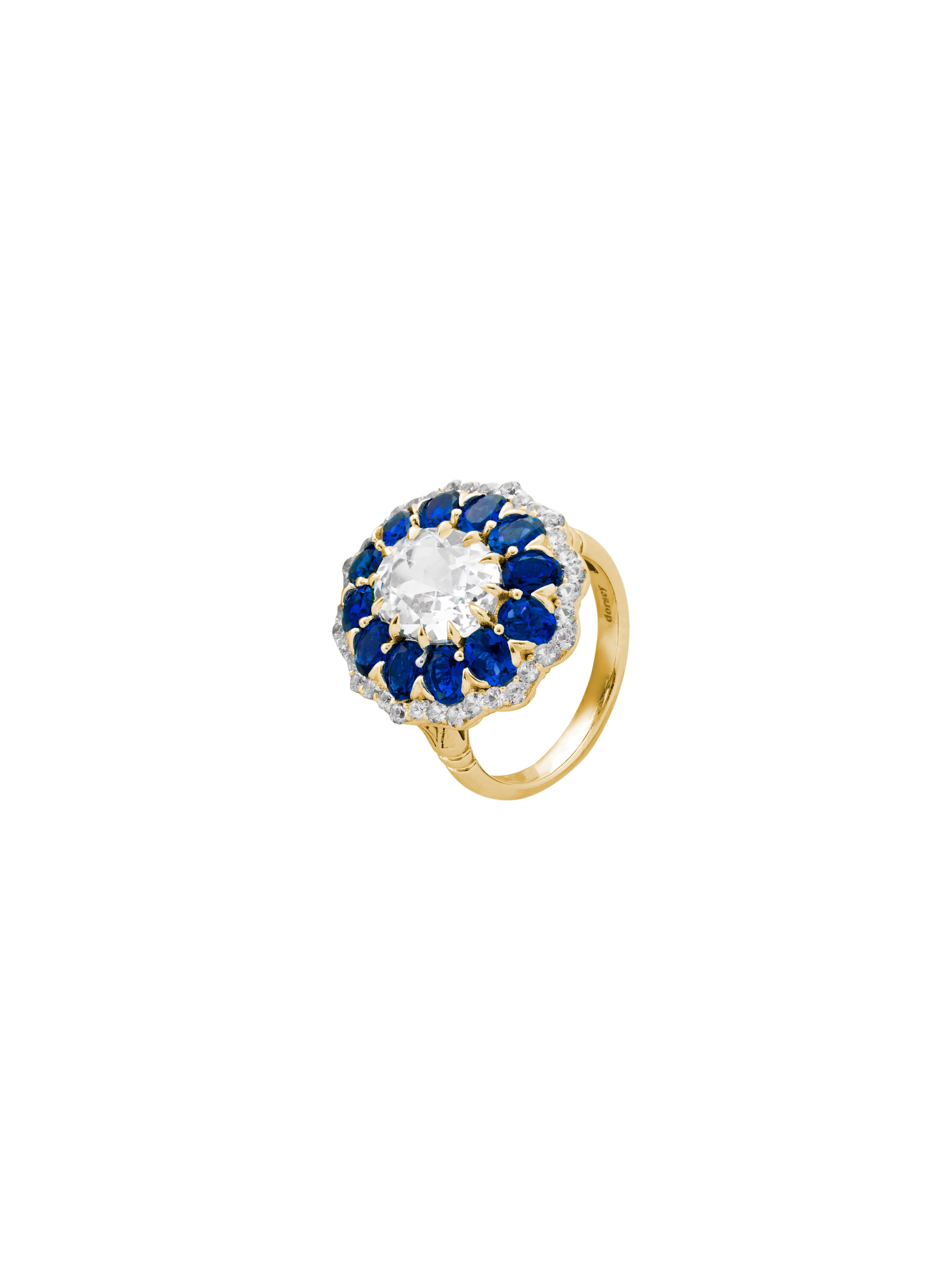 Dorsey - TATE LAB WHITE AND BLUE SAPPHIRE RING, GOLD - Image 2