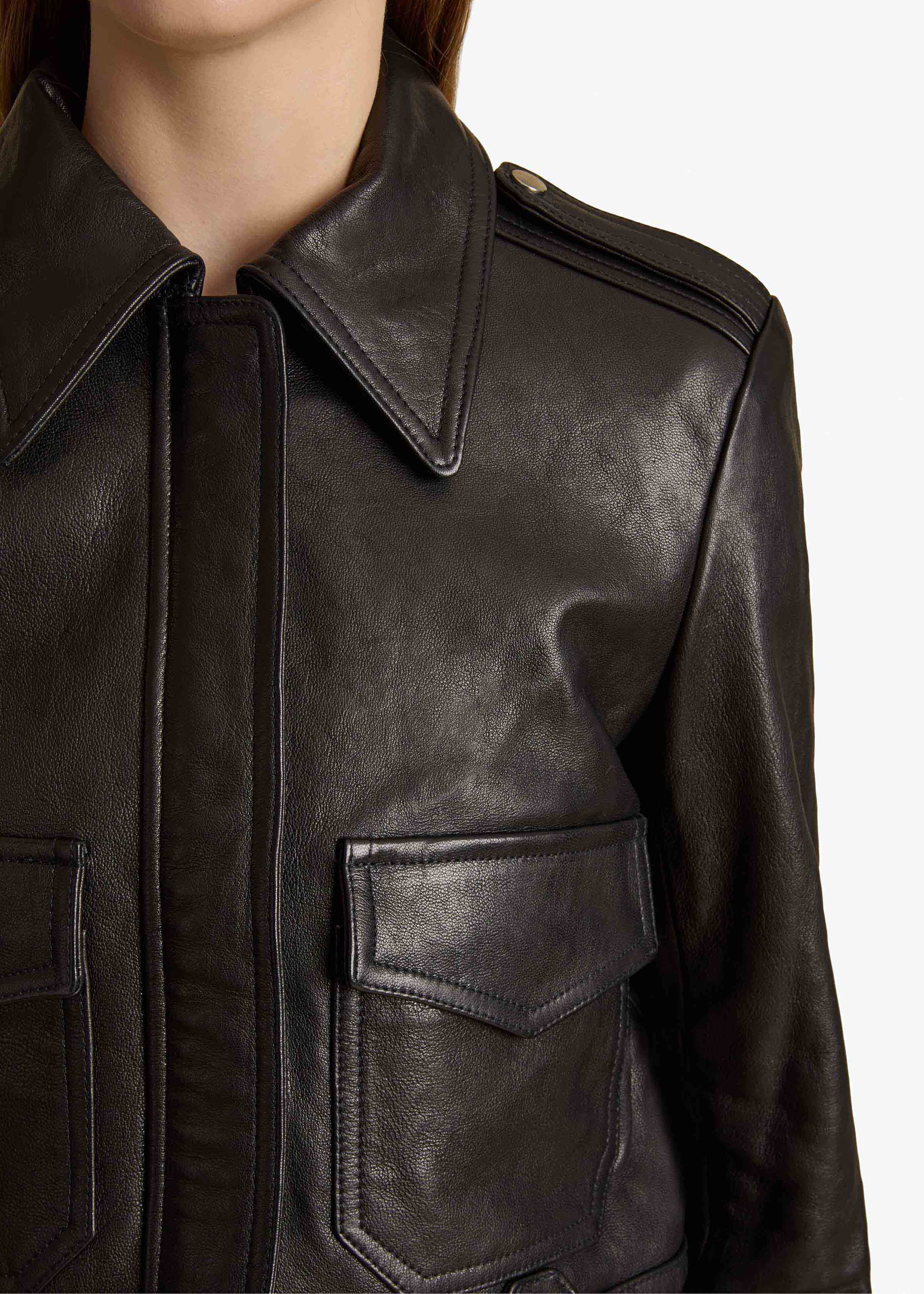 Khaite - Cordelia Jacket in Black Leather - Image 6