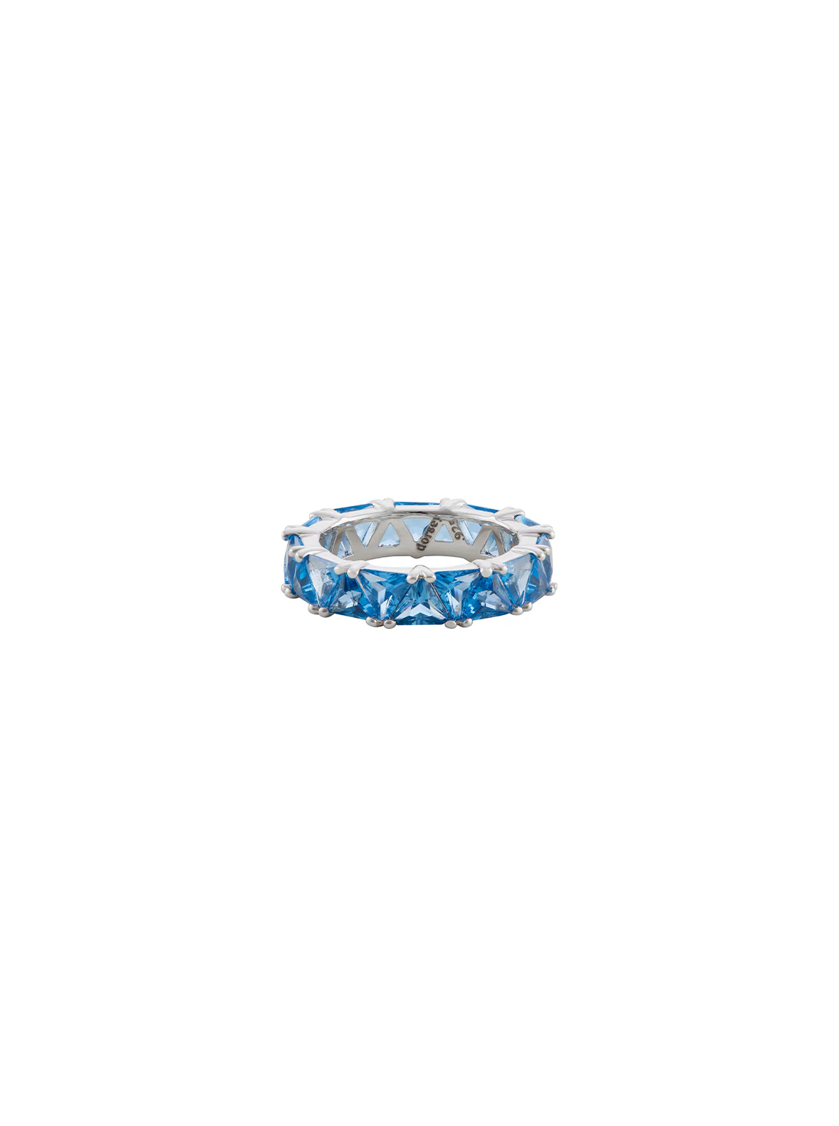 Dorsey - THEODORA DOUBLE TRILLION, LAB BLUE TOPAZ SPINEL RING, SILVER