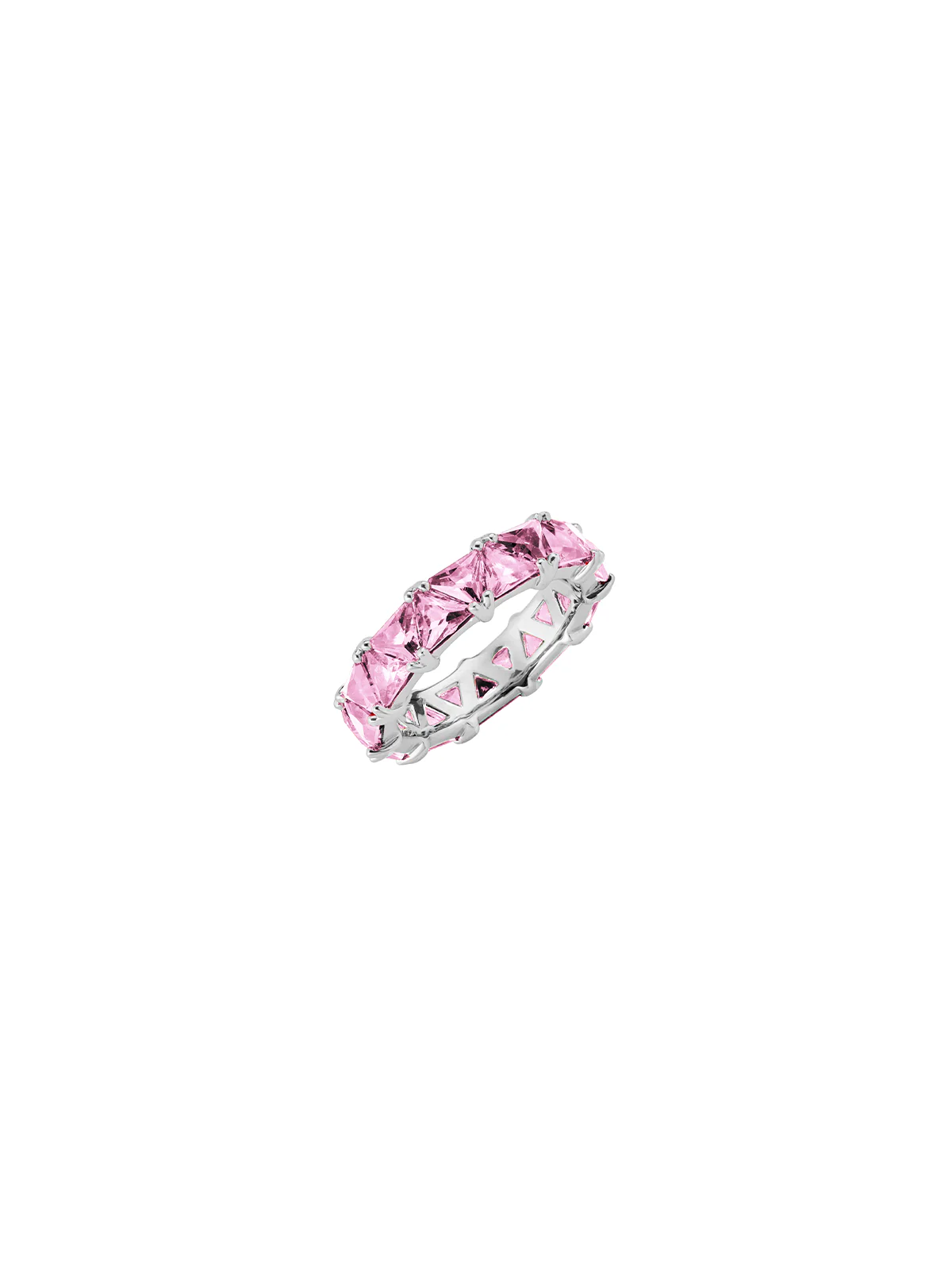 Dorsey - THEODORA DOUBLE TRILLION, LAB PINK SAPPHIRE RING, SILVER - Image 2