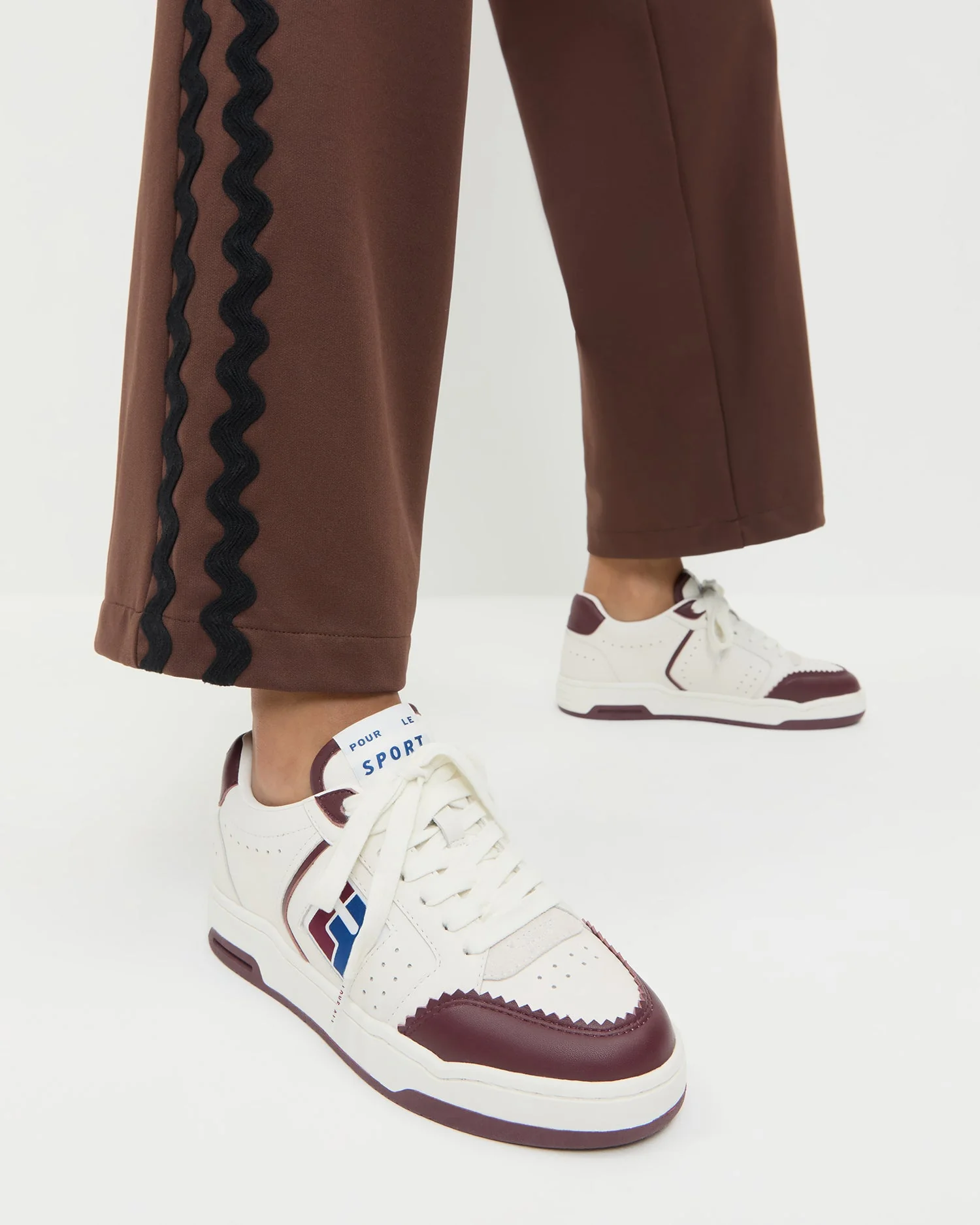Loeffler Randall - Topspin Cream/Maroon Court Sneaker - Image 2