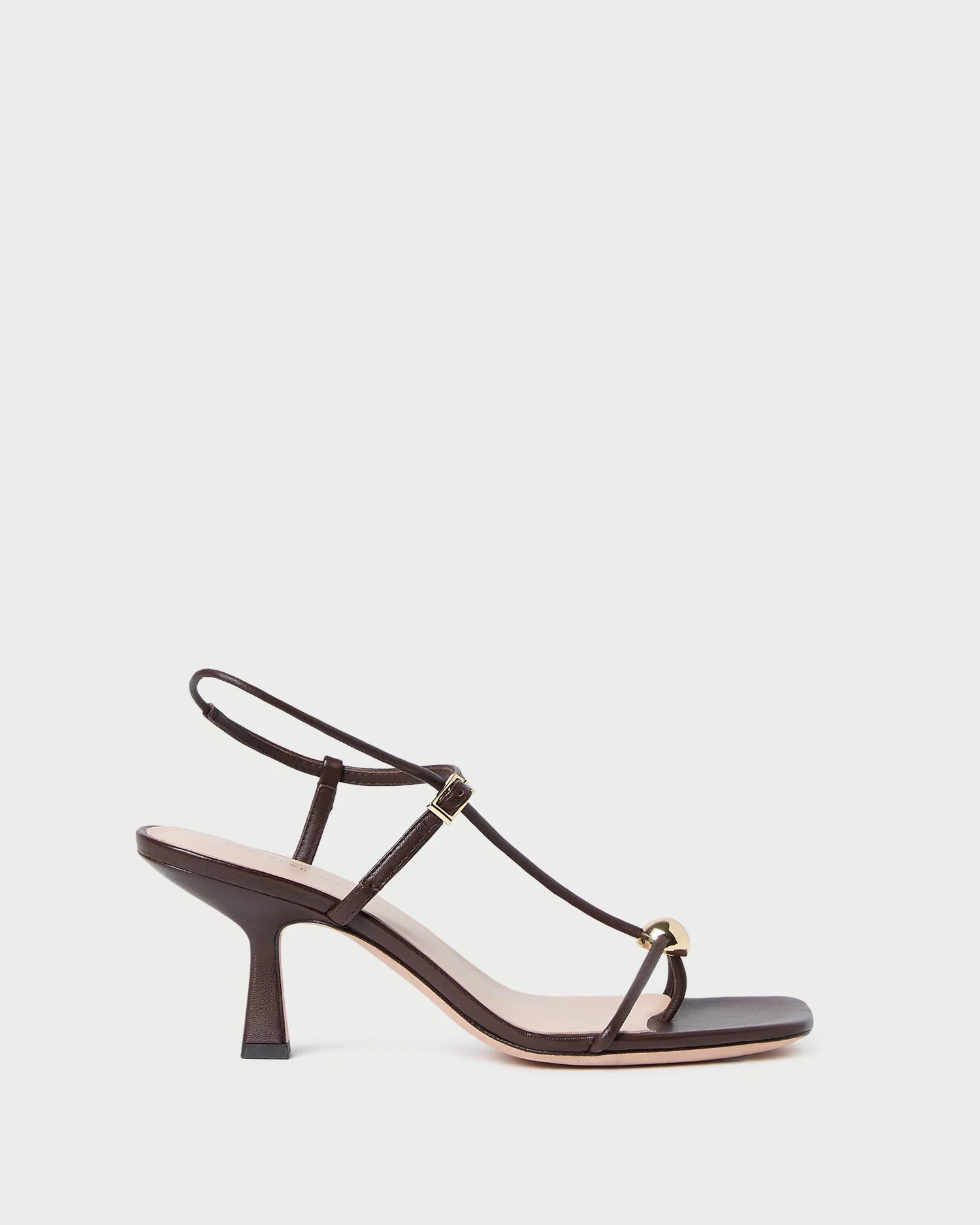 Loeffler Randall - Triana Espresso Leather Mid - Heel Sandal