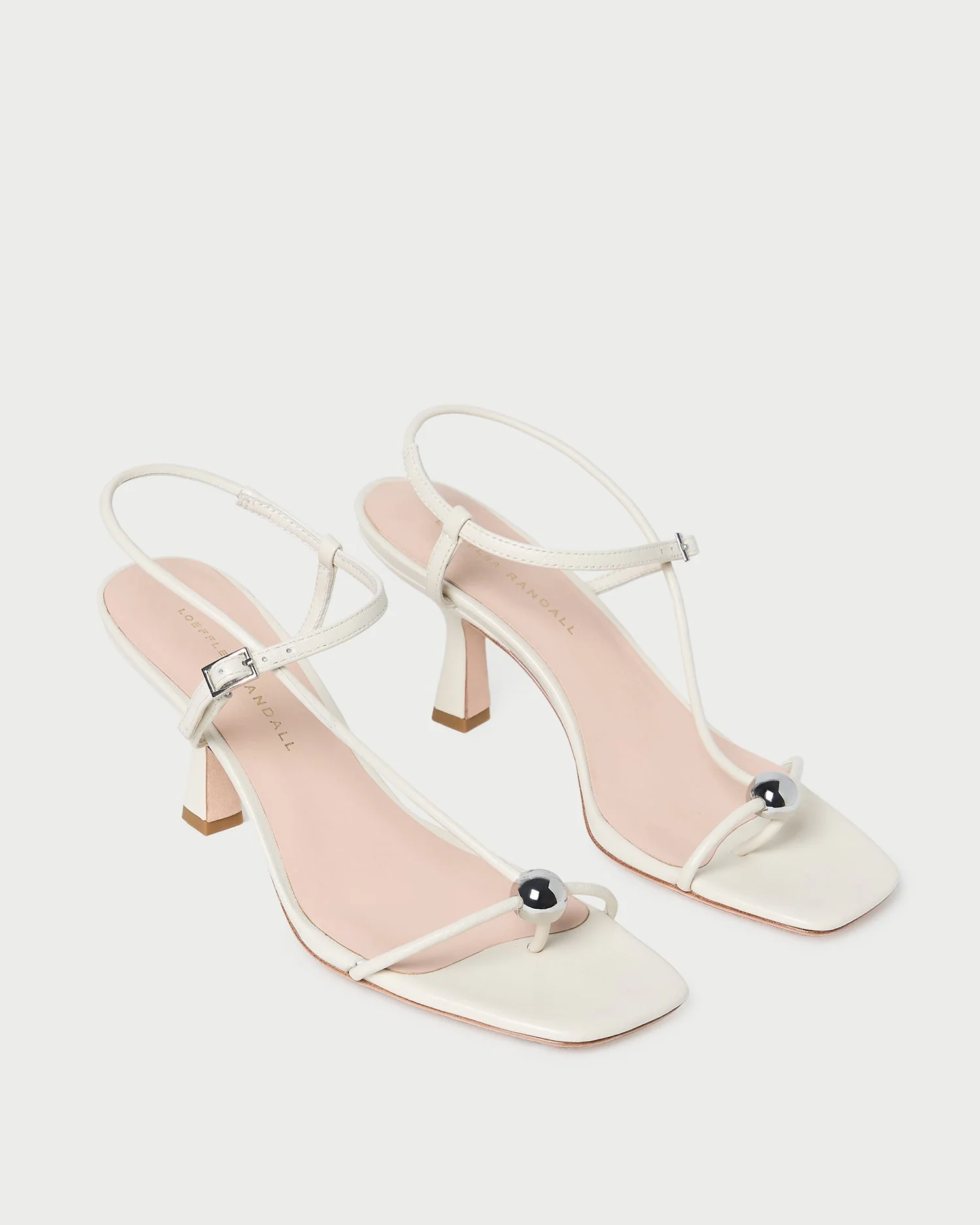 Loeffler Randall - Triana White Leather Mid - Heel Sandal - Image 5