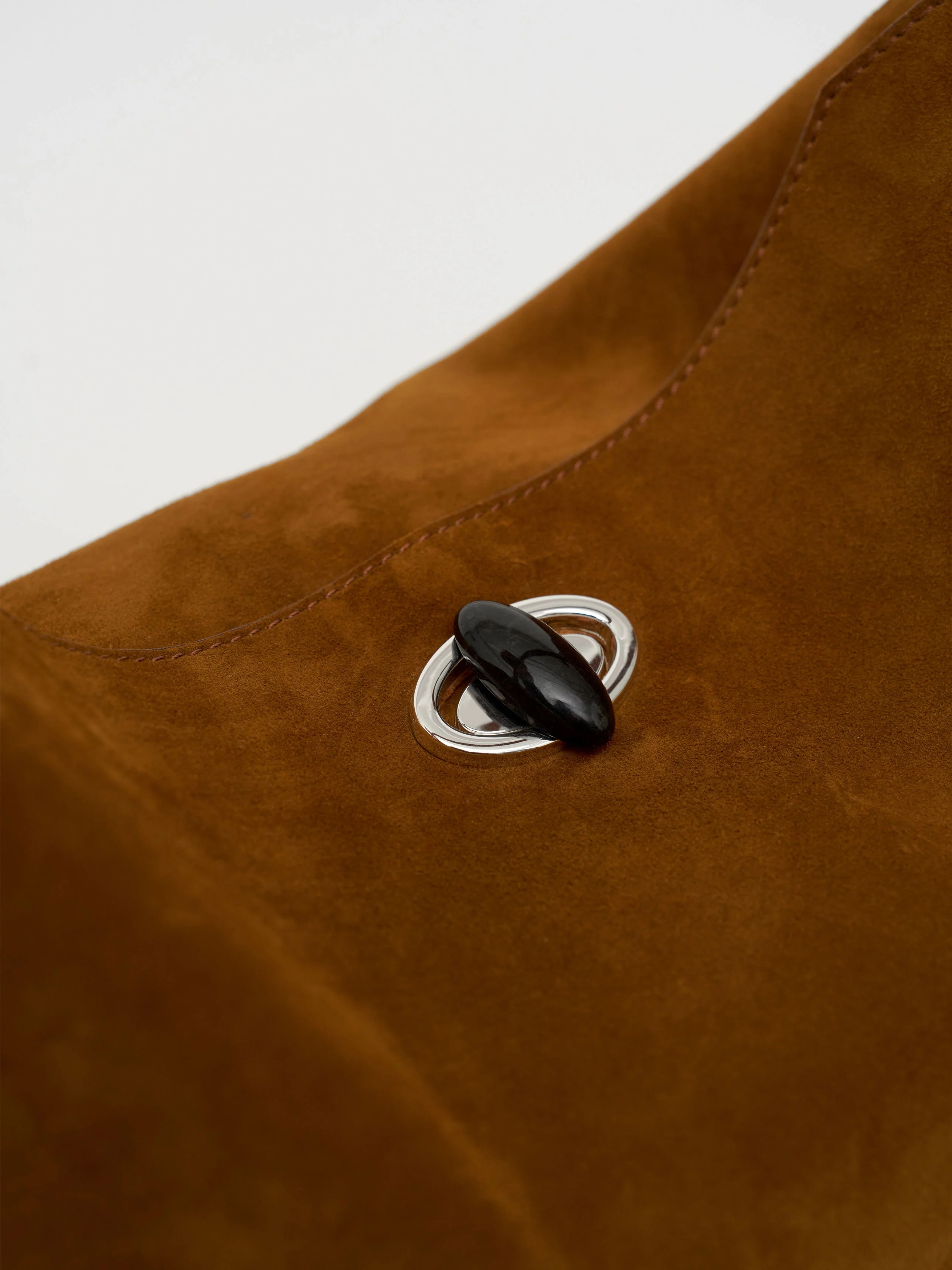 Christopher Esber - Turnlock Suede Shoulder Bag - Image 3