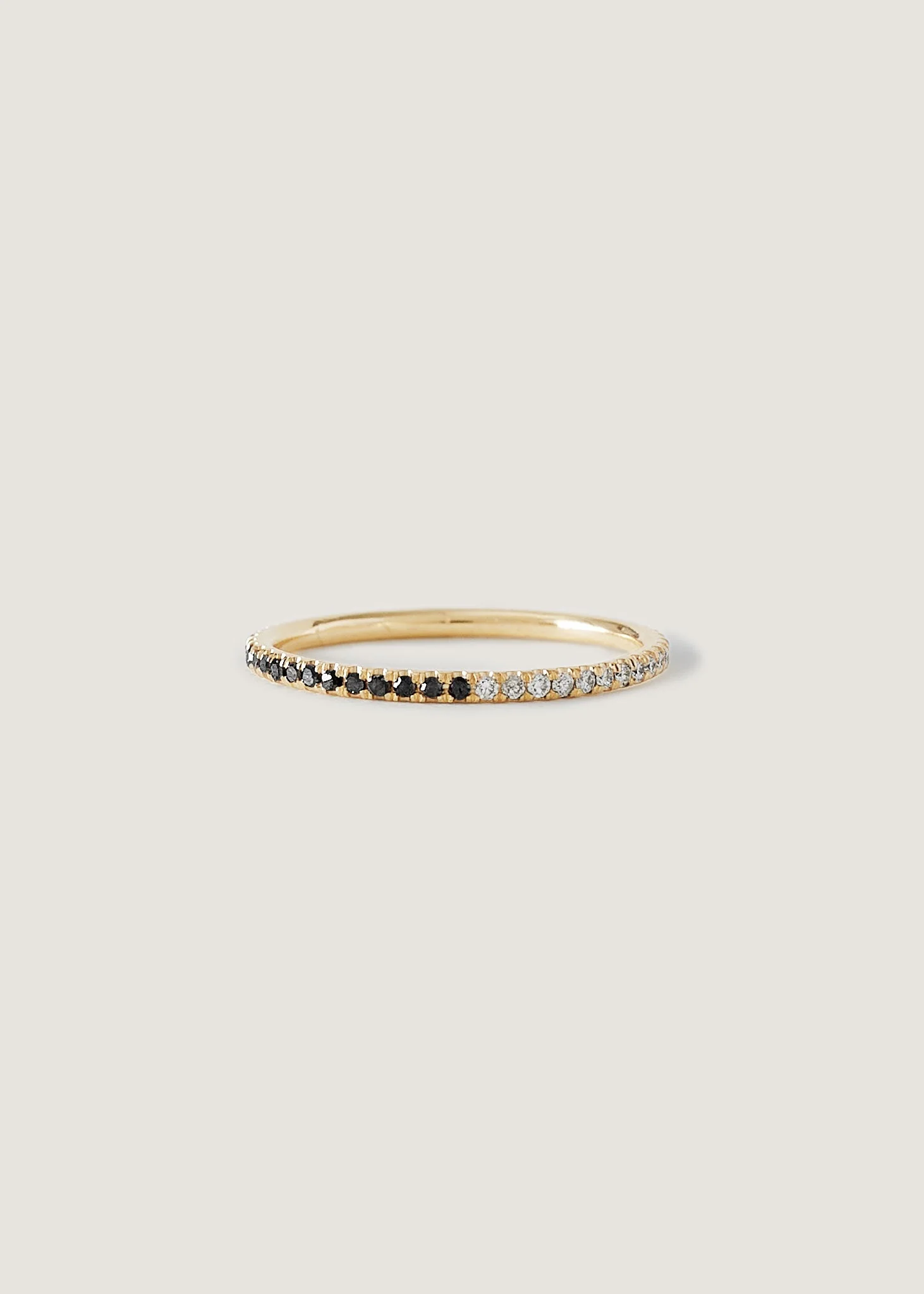 Kinn - Two In One Pavé Birthstone Ring Black Diamond