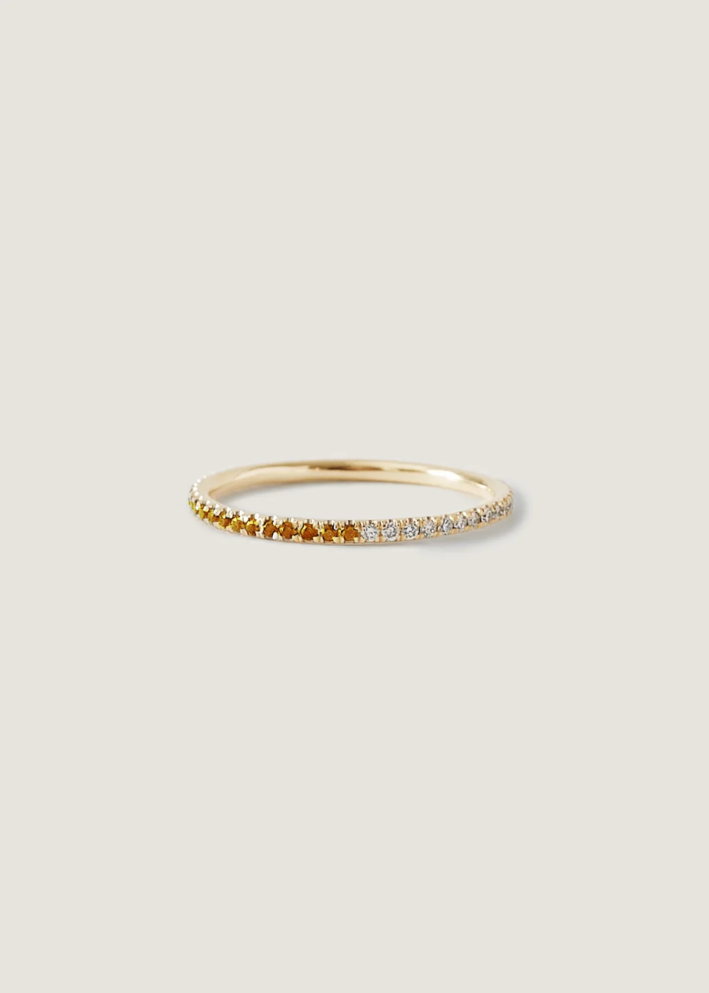 Kinn - Two In One Pavé Birthstone Ring Citrine