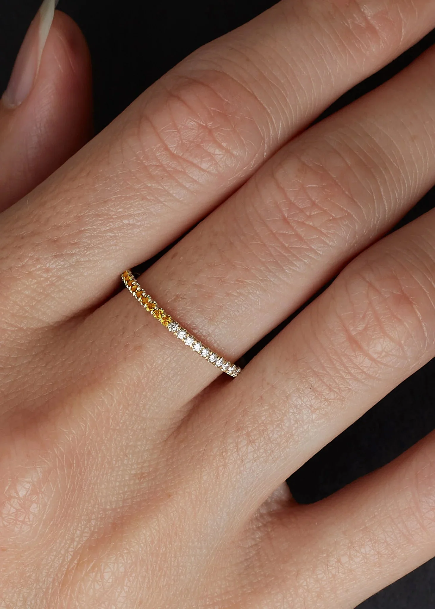 Kinn - Two In One Pavé Birthstone Ring Citrine - Image 2
