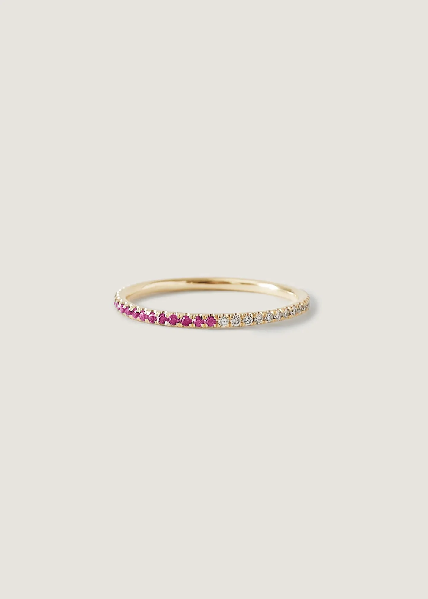 Kinn - Two In One Pavé Birthstone Ring Pink Tourmaline