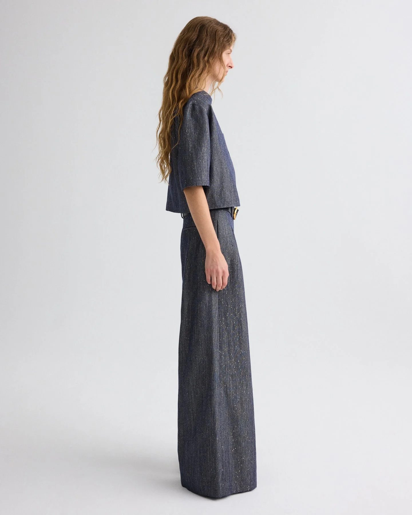 TWP - Avery Pant in Sequined Denim - Image 3