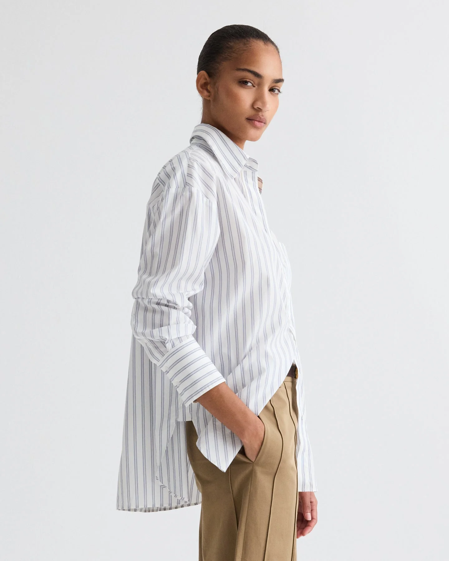 TWP - Big Joe Shirt in Hairline Stripe - Image 4