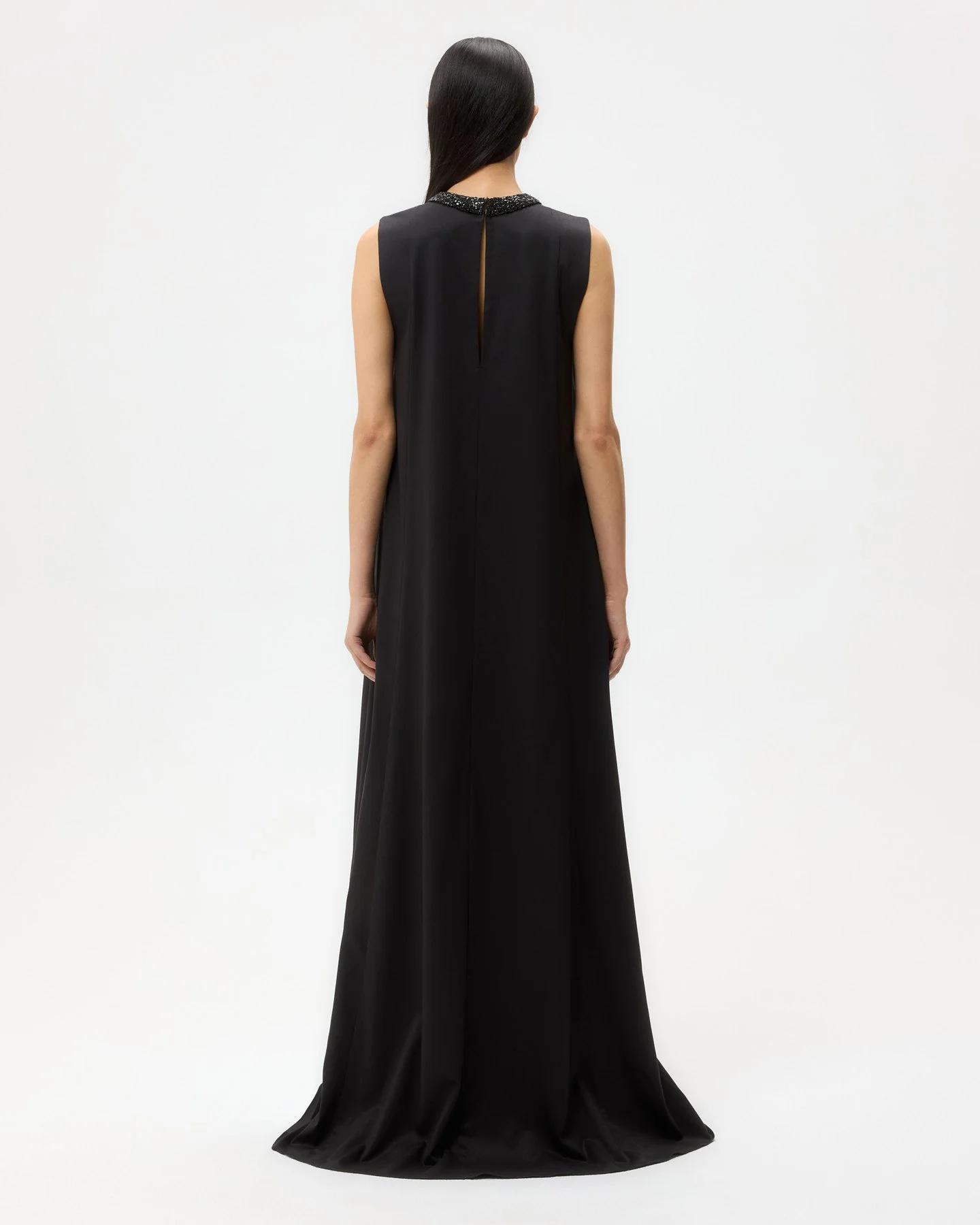 TWP - Capitol Dress With Crystal Collar in Silk Finish Twill - Image 5