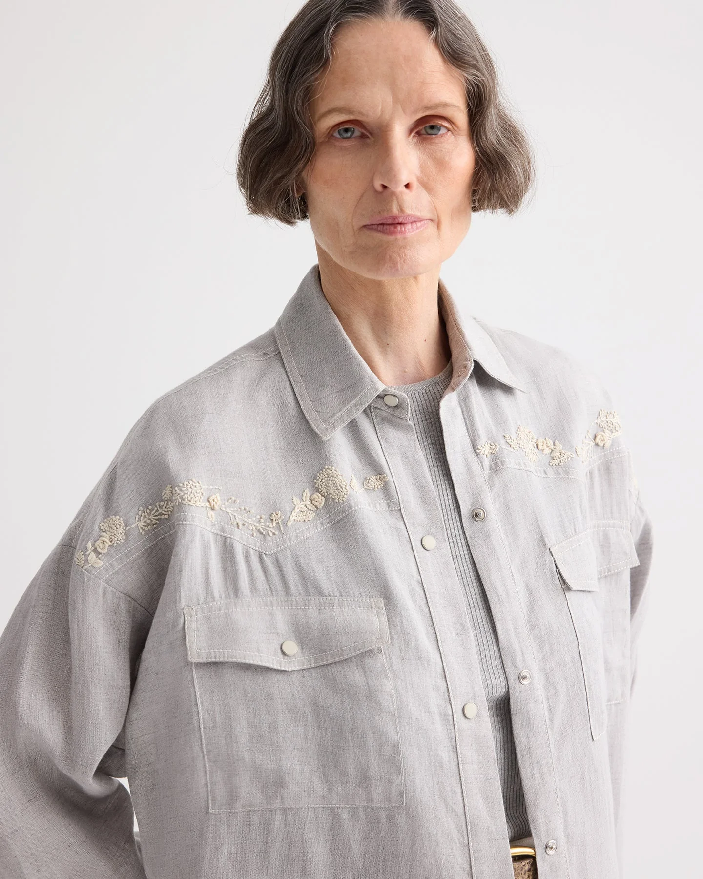 TWP - Carter Shirt With French Knots in Delave Linen - Image 3