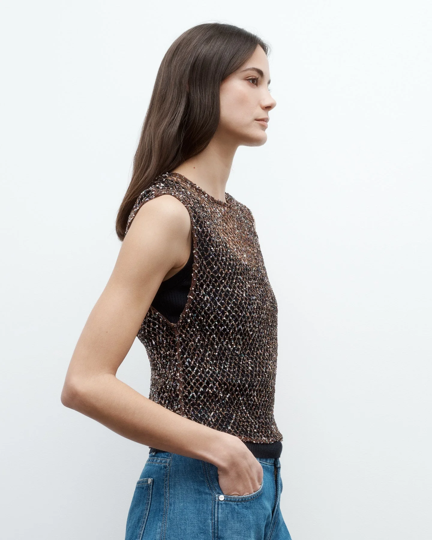 TWP - Chloe Top with Sequin on Netting - Image 5
