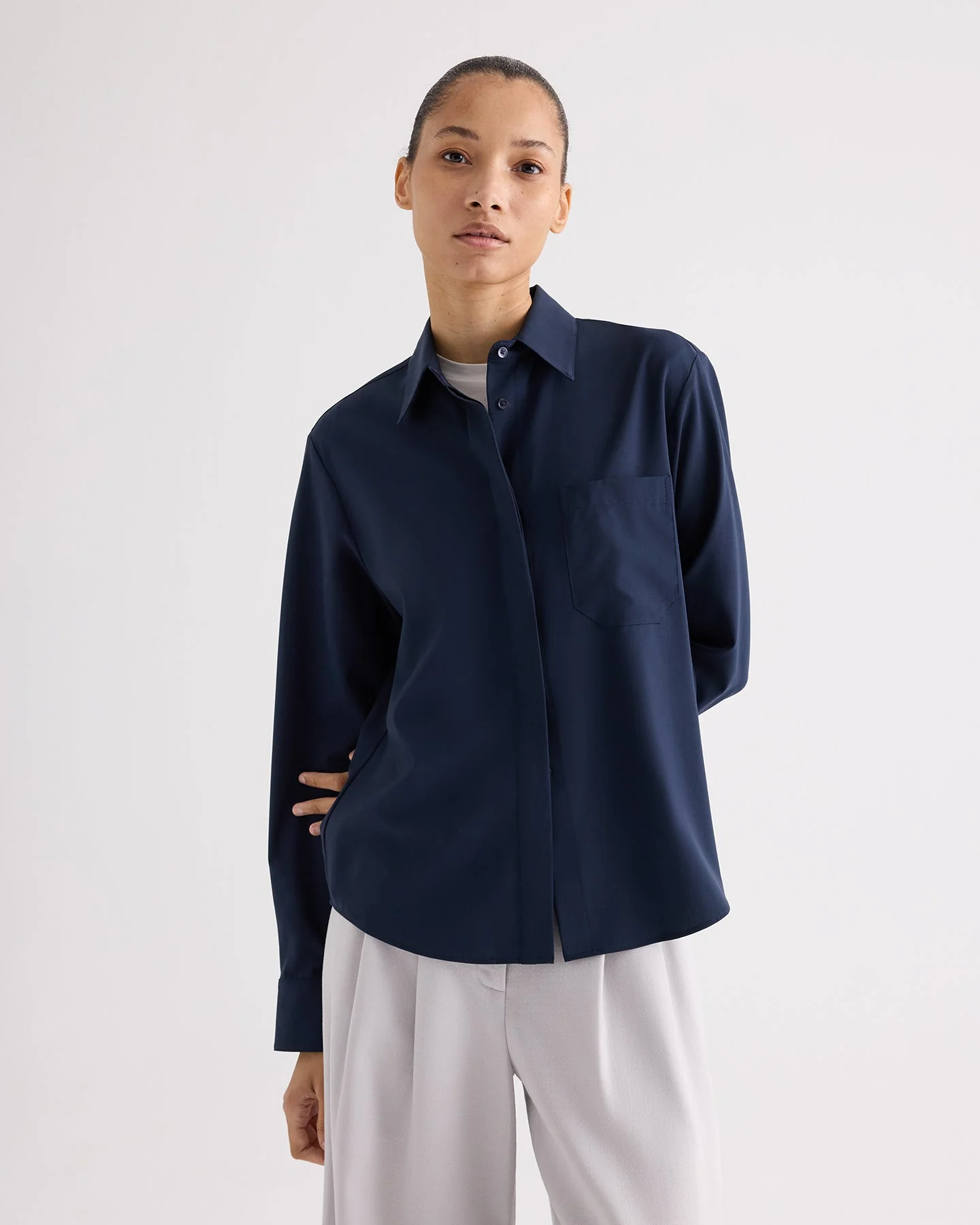 TWP - Cowboy Update Shirt in Ultrafine Twill Suiting