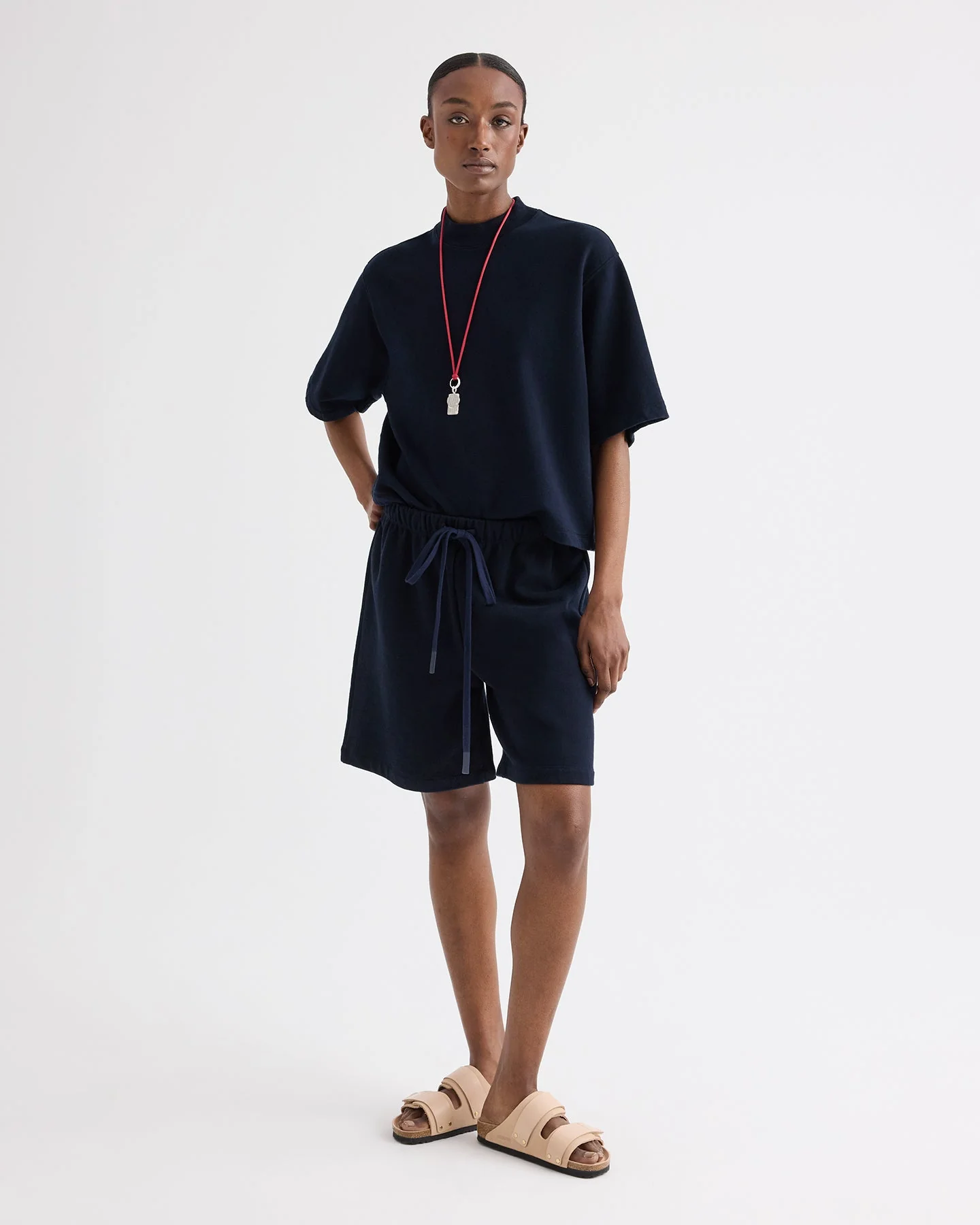 TWP - Cropped Mock Neck Tee in Lightweight Sweatshirt - Image 2