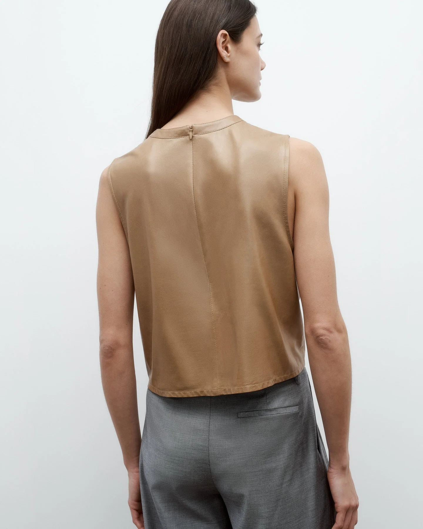 TWP - Cropped Muscle Tank in Paper Leather - Image 4