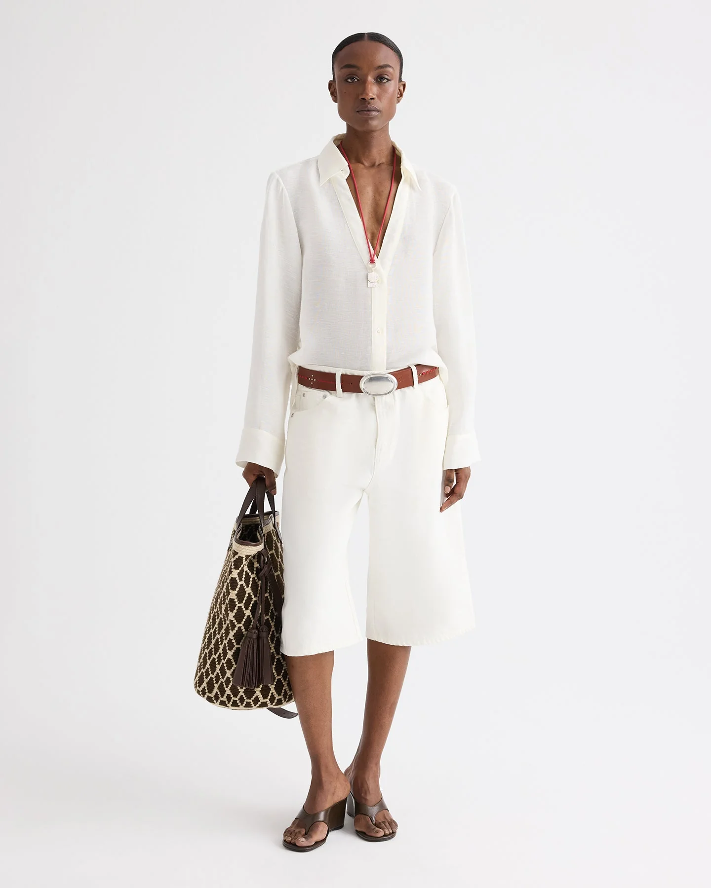 TWP - Deep V Relaxed Shirt in Linen Silk - Image 4