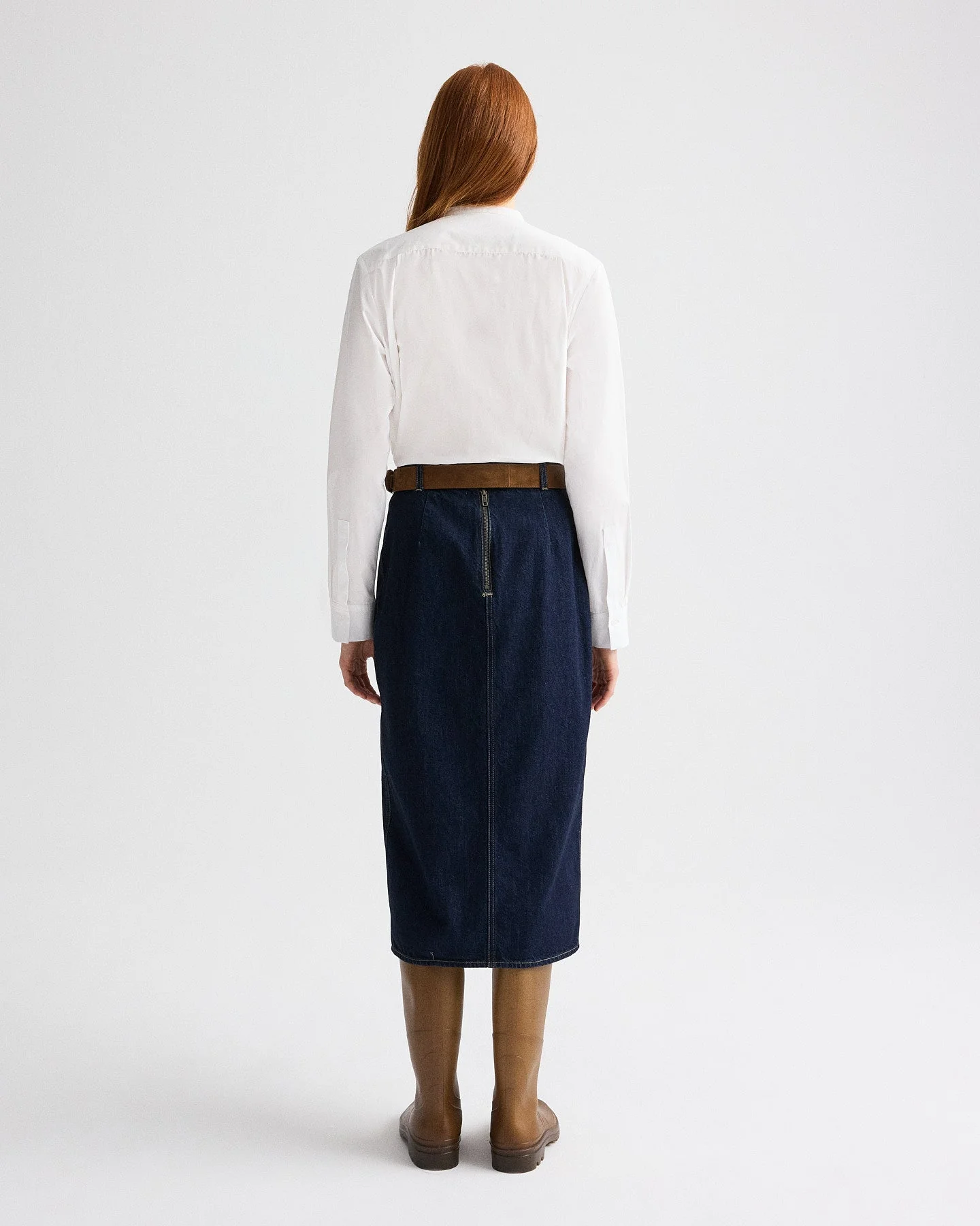 TWP - Denim Skirt with Seams in Heavy Denim - Image 5