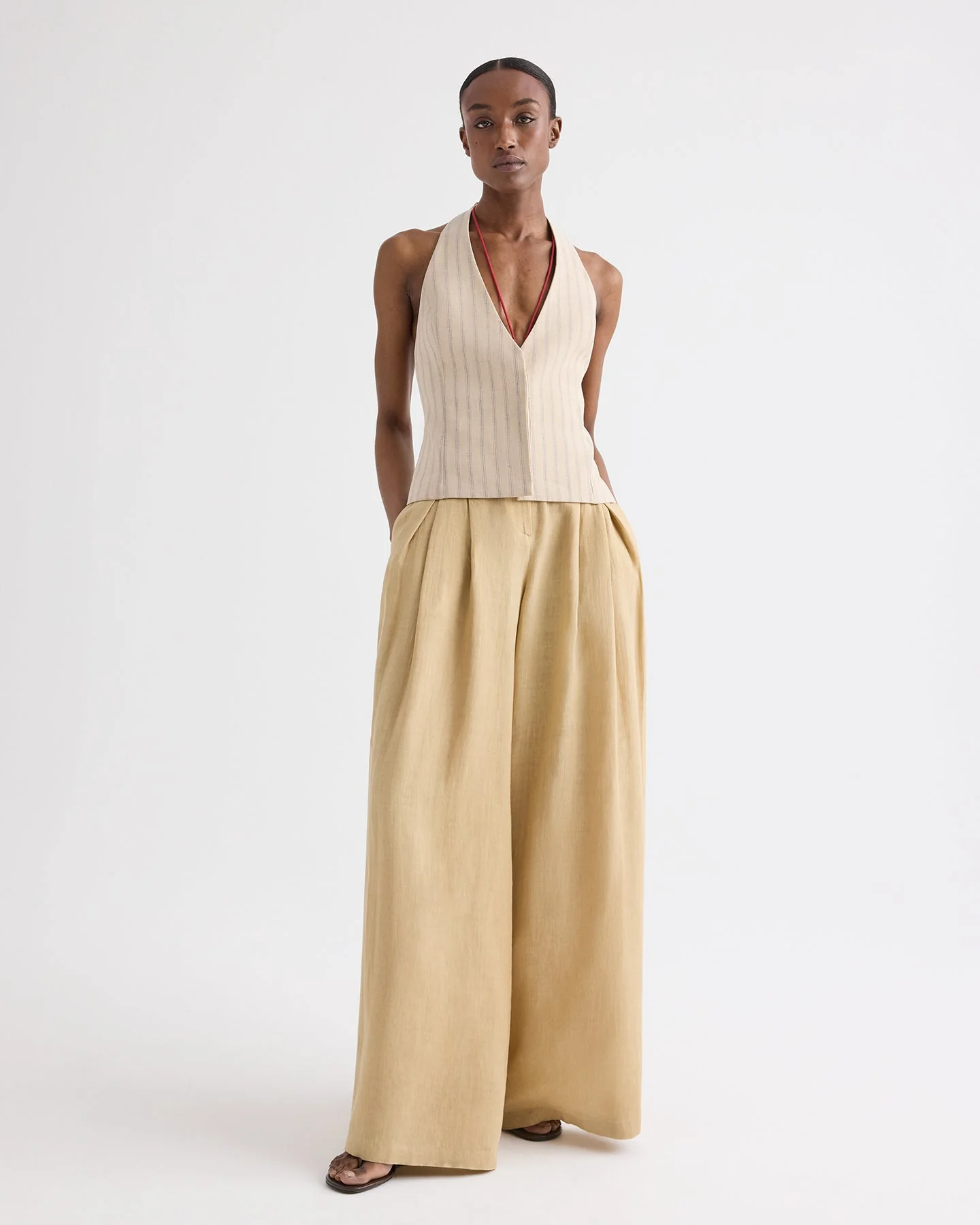 TWP - Drew Pant in Fluid Linen - Image 2