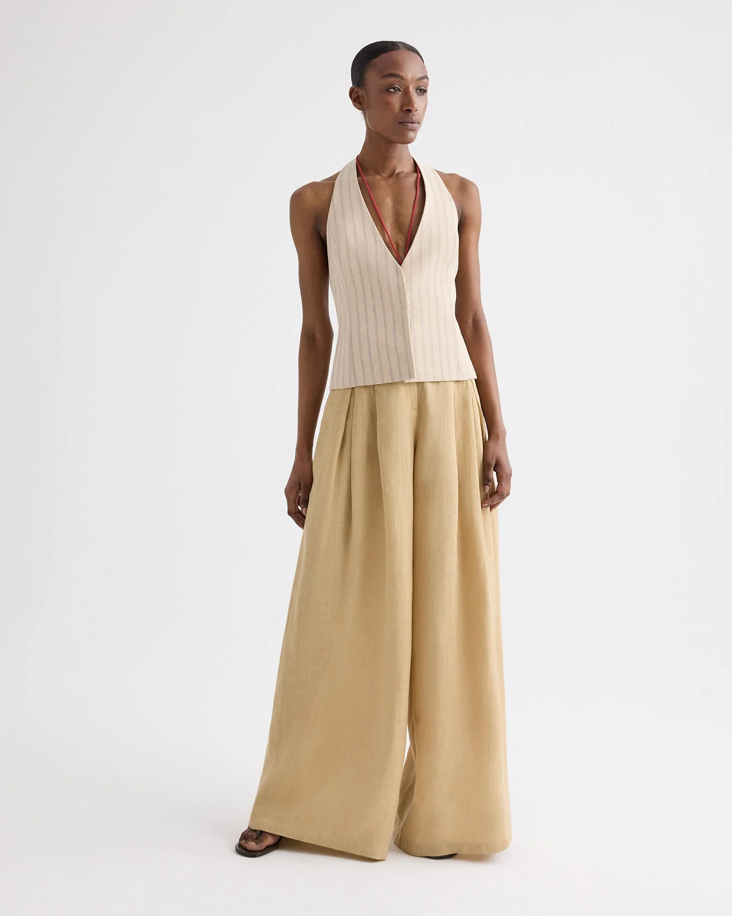 TWP - Drew Pant in Fluid Linen - Image 3