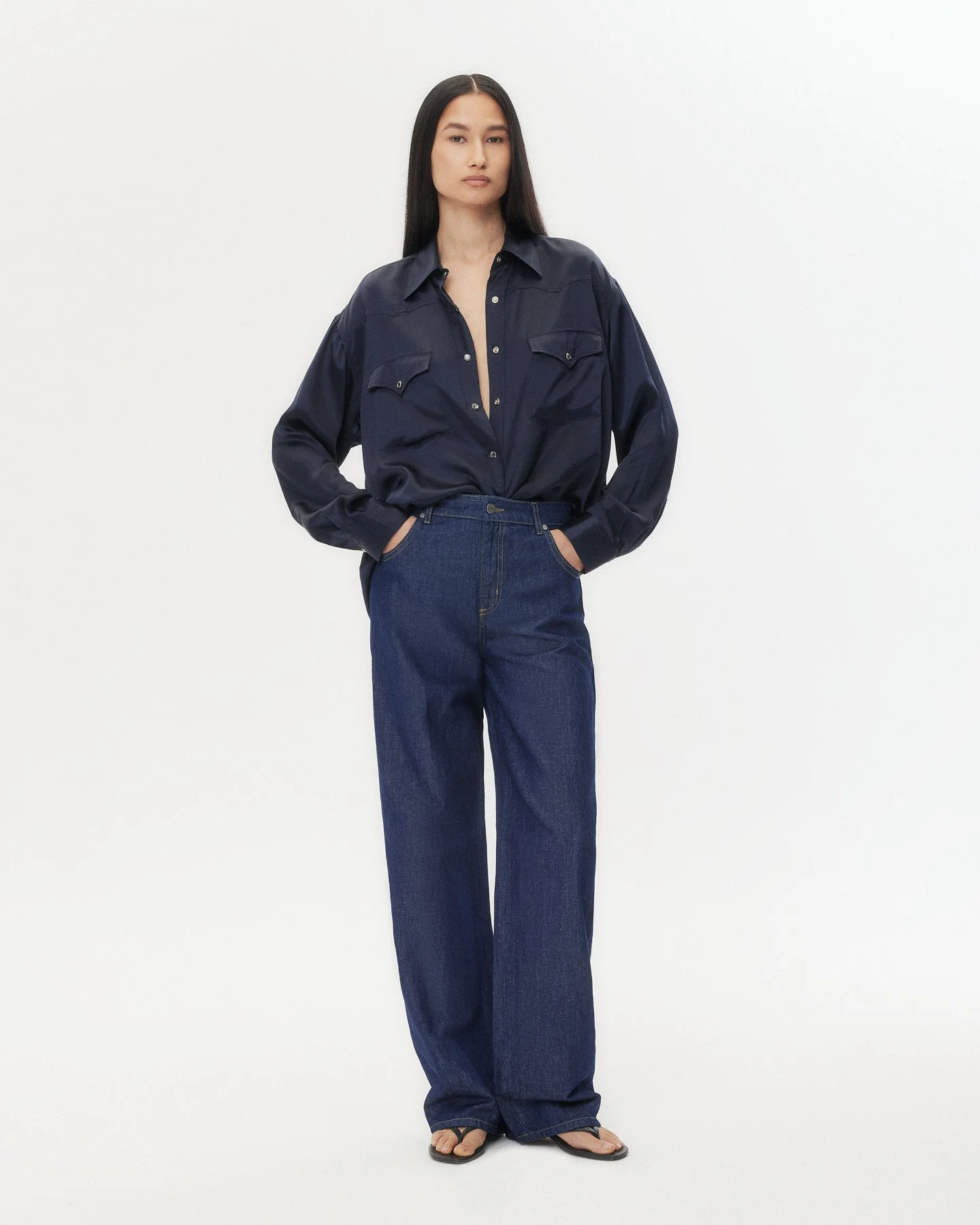 TWP - Easy Boy Pant in Linen Cotton Denim - Image 4