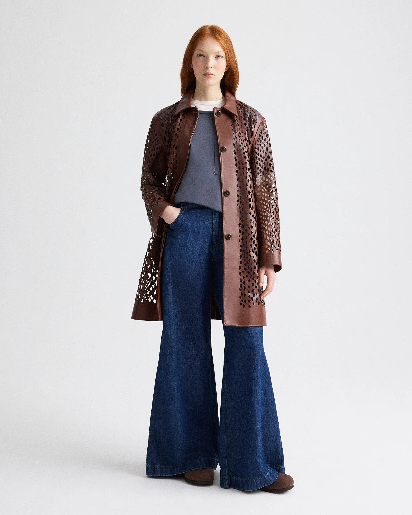 TWP - Edinburgh Laser Cut Coat in Bruins Leather - Image 3