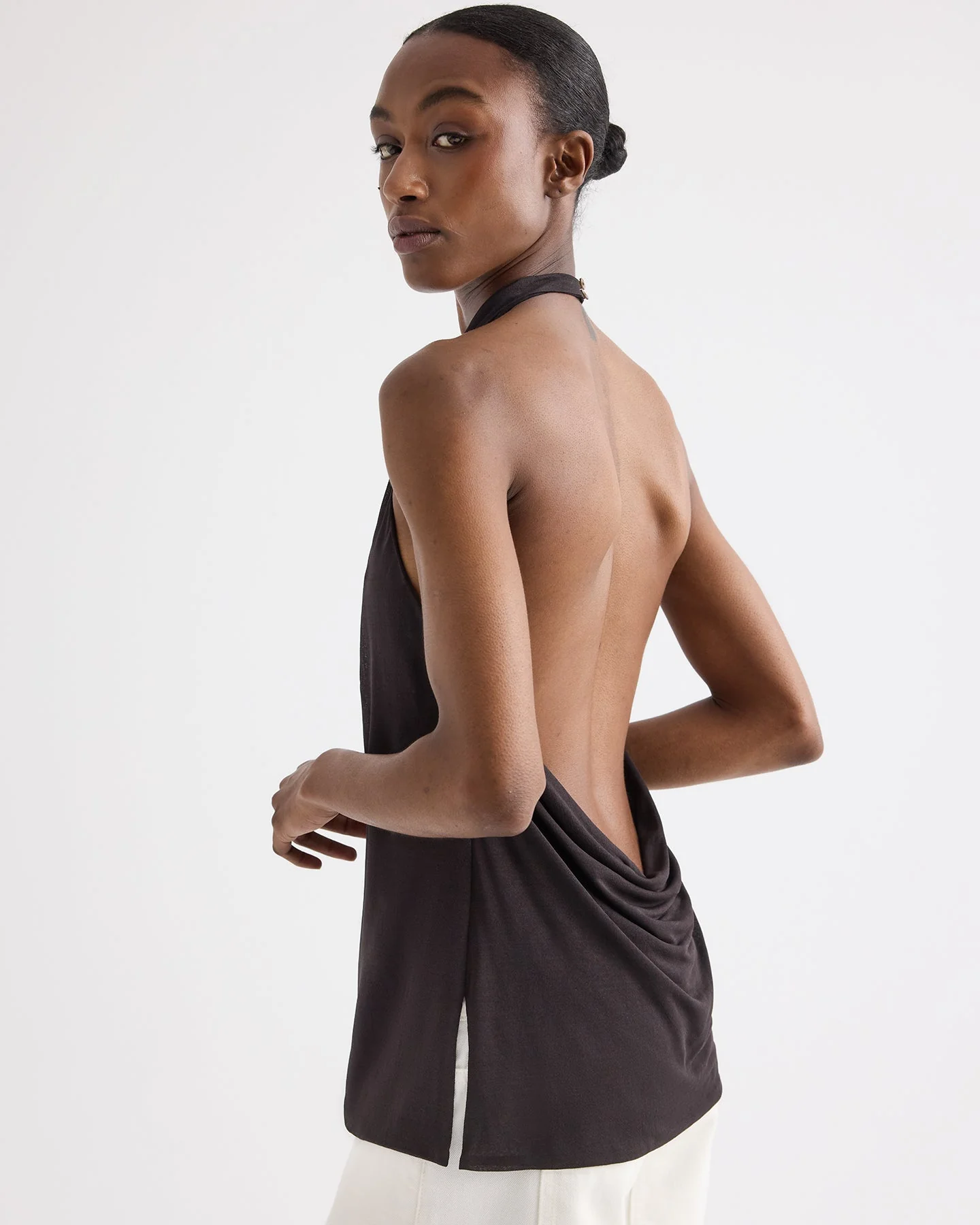 TWP - Flowy Halter Top in Sheer Viscose Crepe