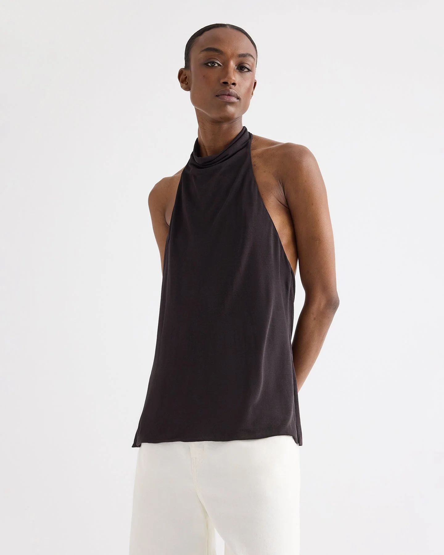 TWP - Flowy Halter Top in Sheer Viscose Crepe - Image 2