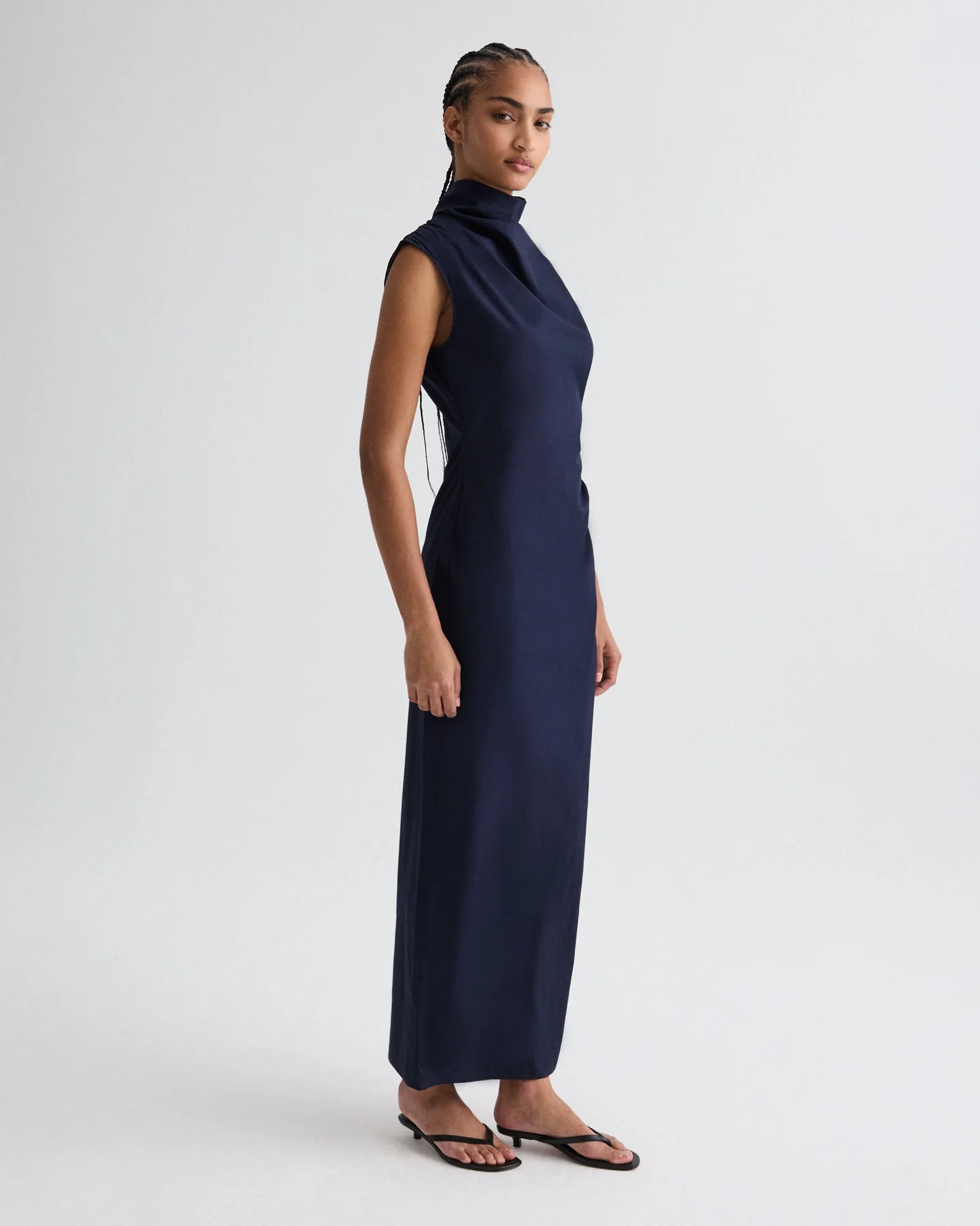 TWP - Gathered Thoughts Dress in Cotton Shirting - Image 3