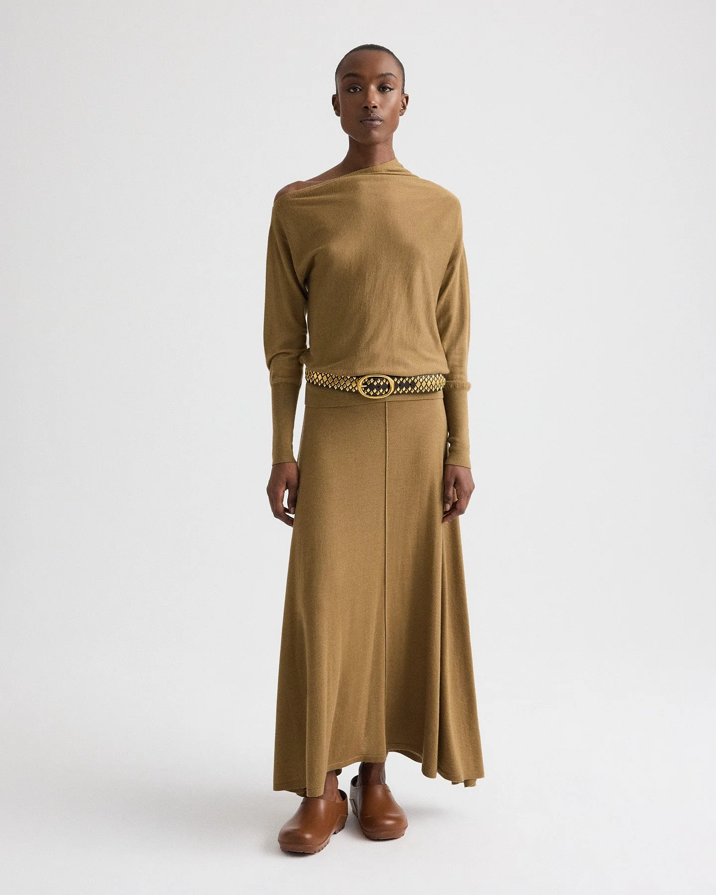 TWP - Handkerchief Hem Skirt with Wide Waistband in Fine Wool Silk - Image 3