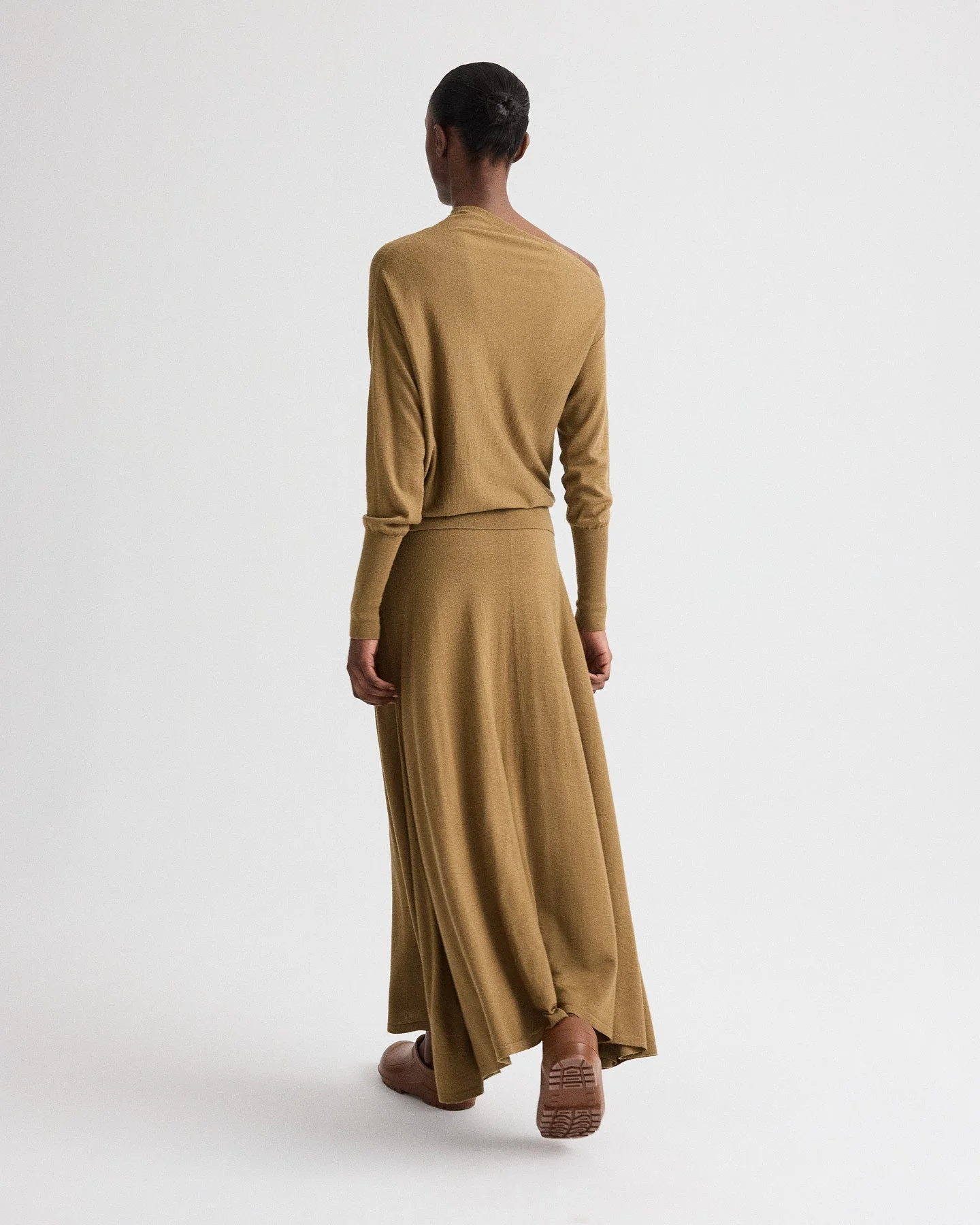 TWP - Handkerchief Hem Skirt with Wide Waistband in Fine Wool Silk - Image 5