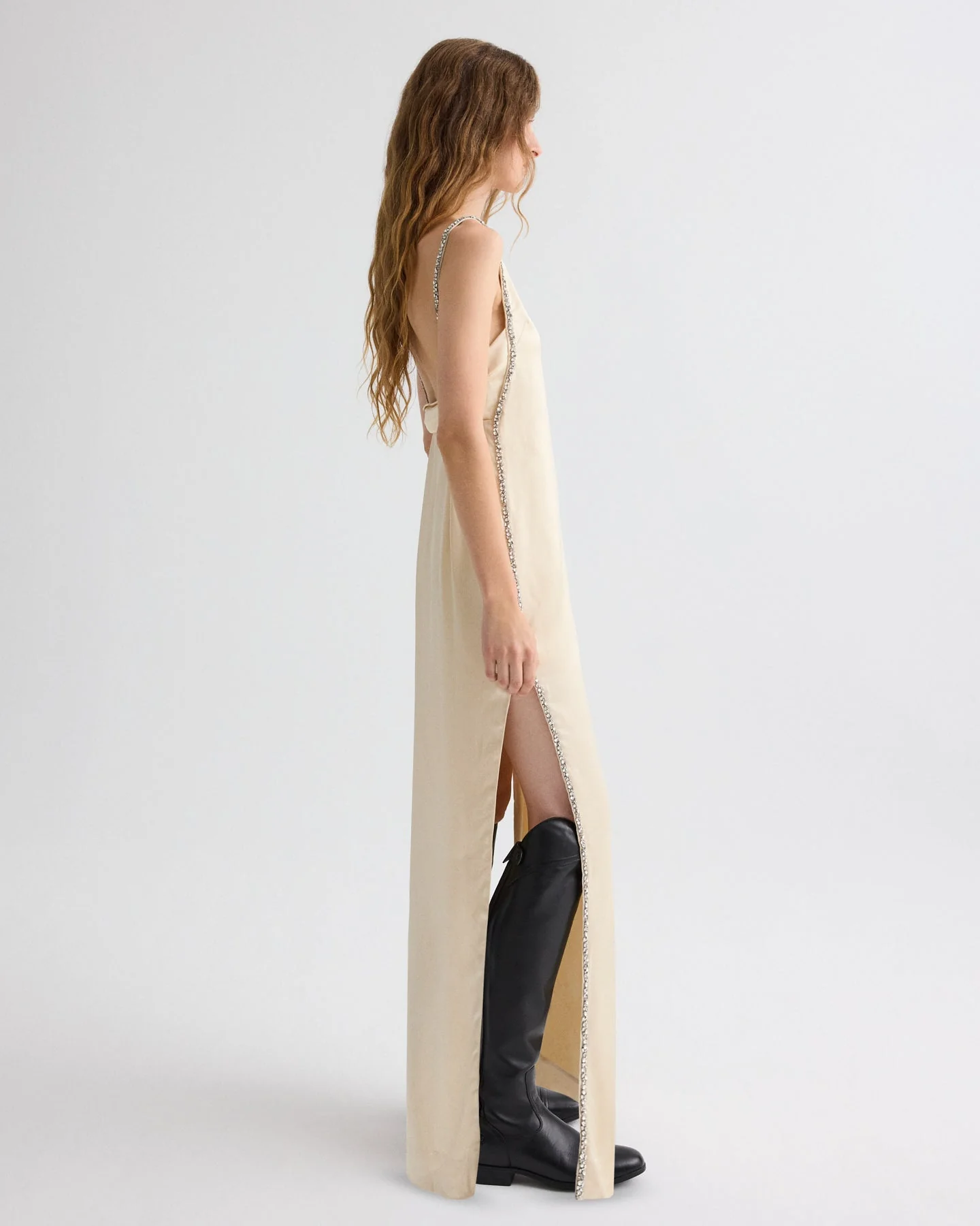 TWP - It Had to Be You Dress in Shiny Viscose Wool Satin - Image 3