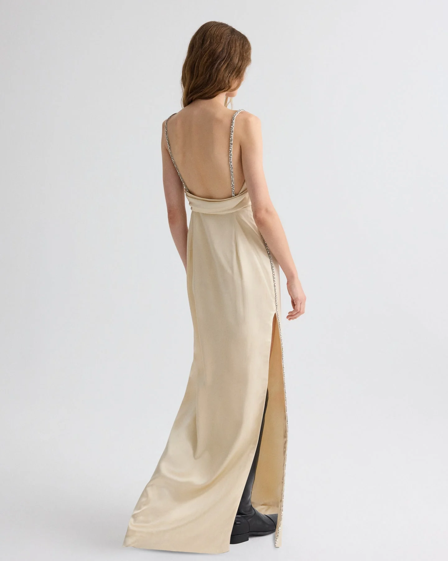 TWP - It Had to Be You Dress in Shiny Viscose Wool Satin - Image 4