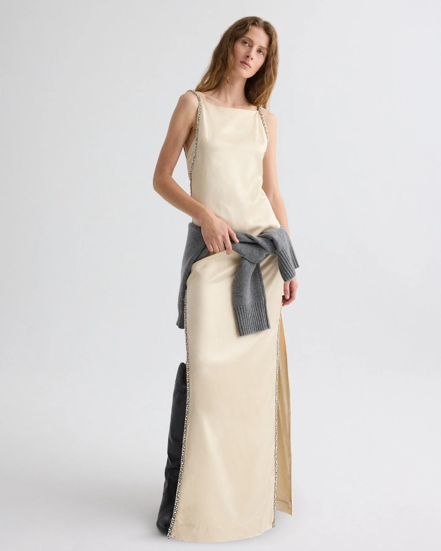 TWP - It Had to Be You Dress in Shiny Viscose Wool Satin - Image 5