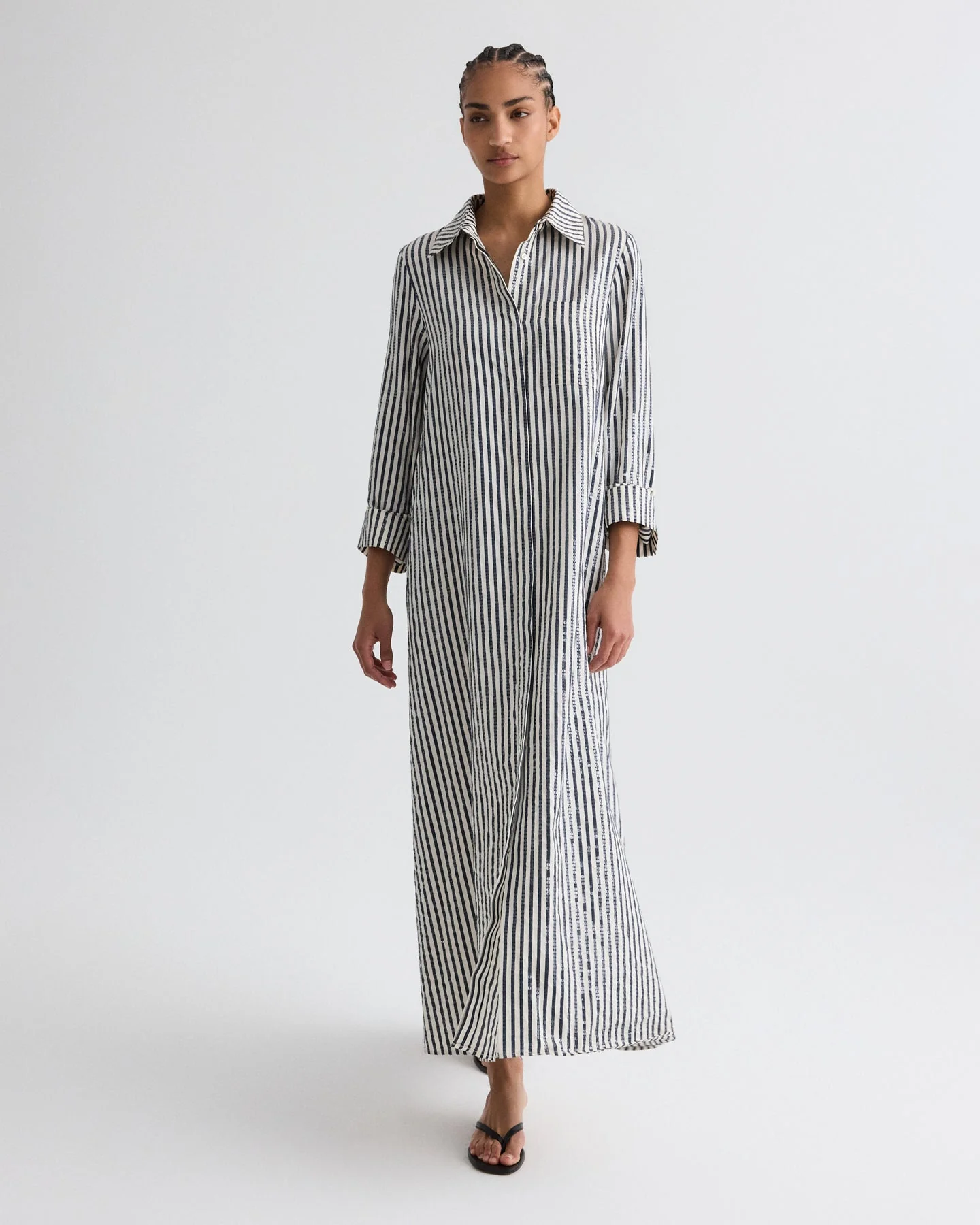 TWP - Jenny's Gown in Clear Sequin on Stripe