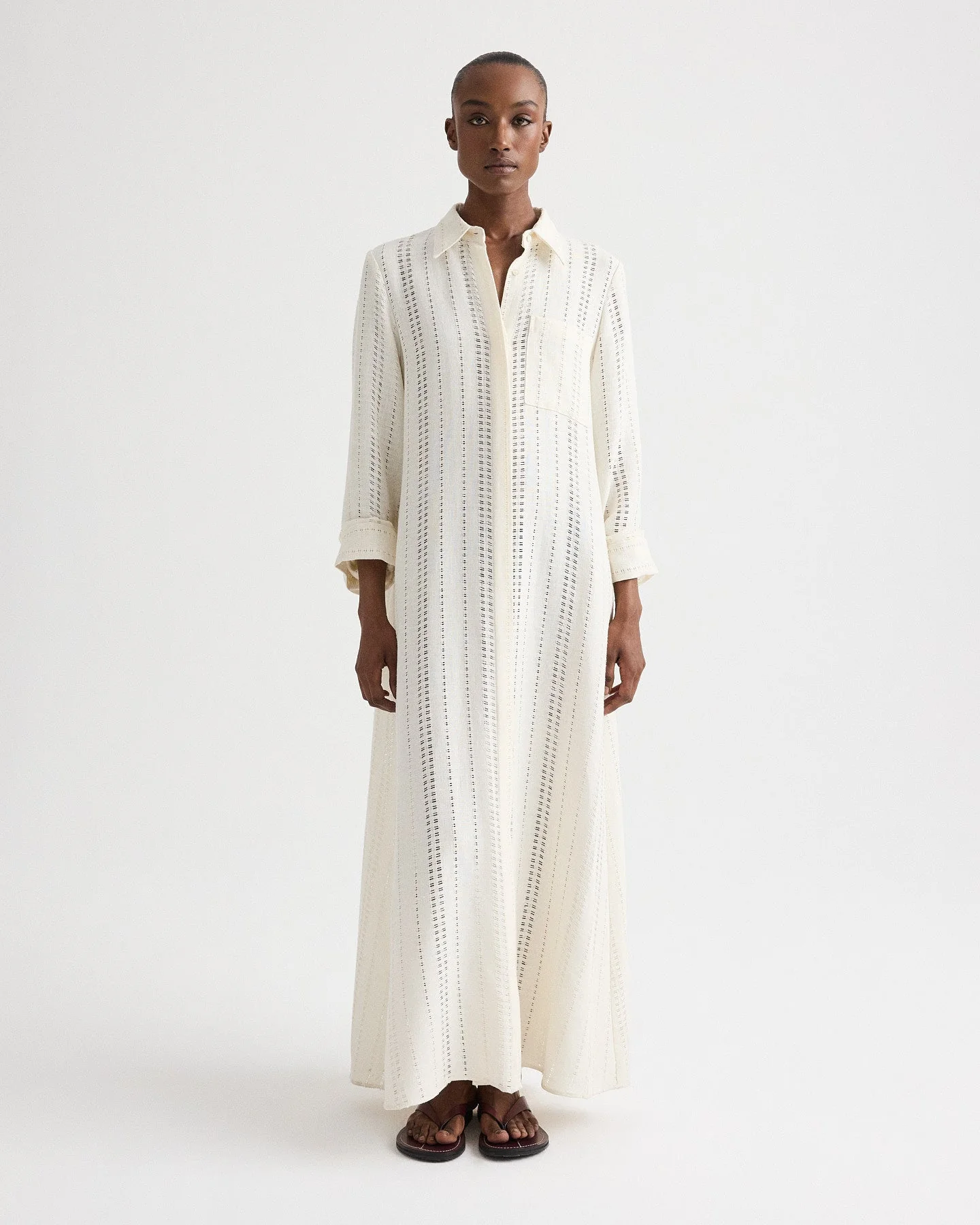 TWP - Jenny's Gown in Ladder Weave Linen