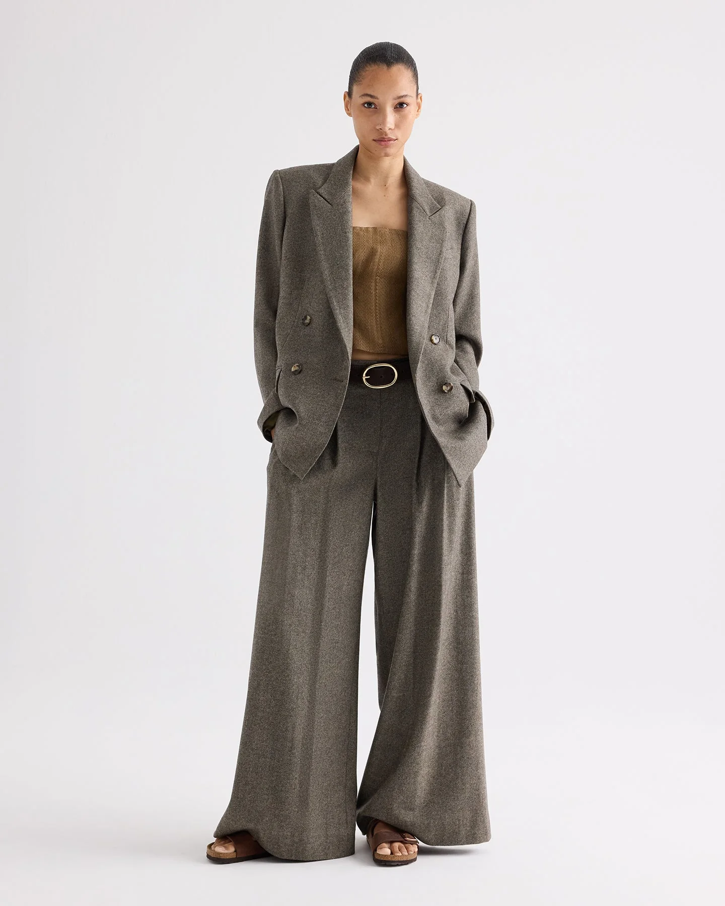 TWP - Jillian Bustier in Novel Herringbone Linen - Image 5