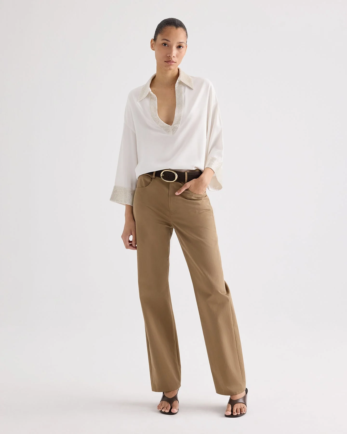 TWP - Kent St Pant in Trench Chino Twill - Image 2