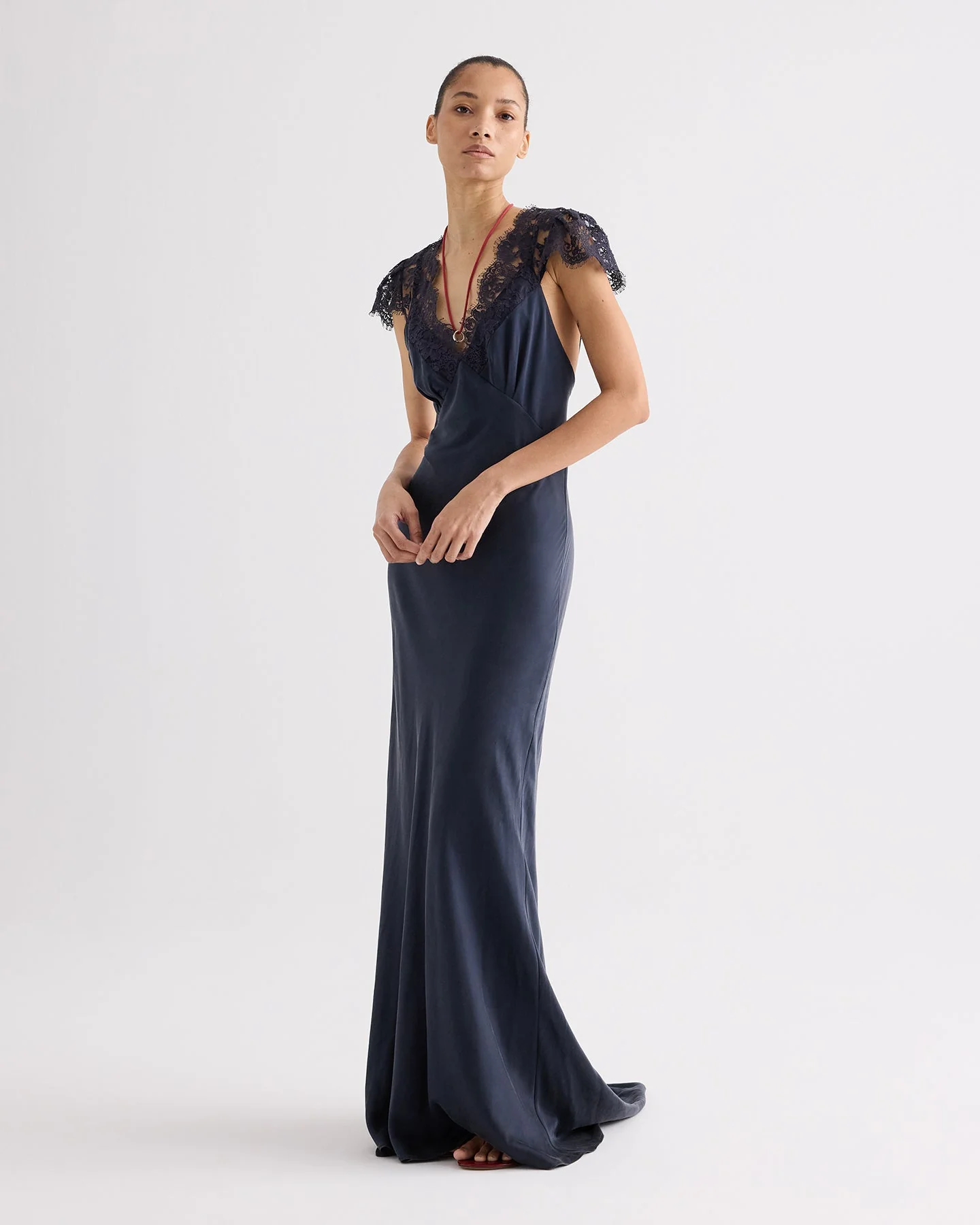 TWP - Lace Gown in Silk Charmeuse - Image 2