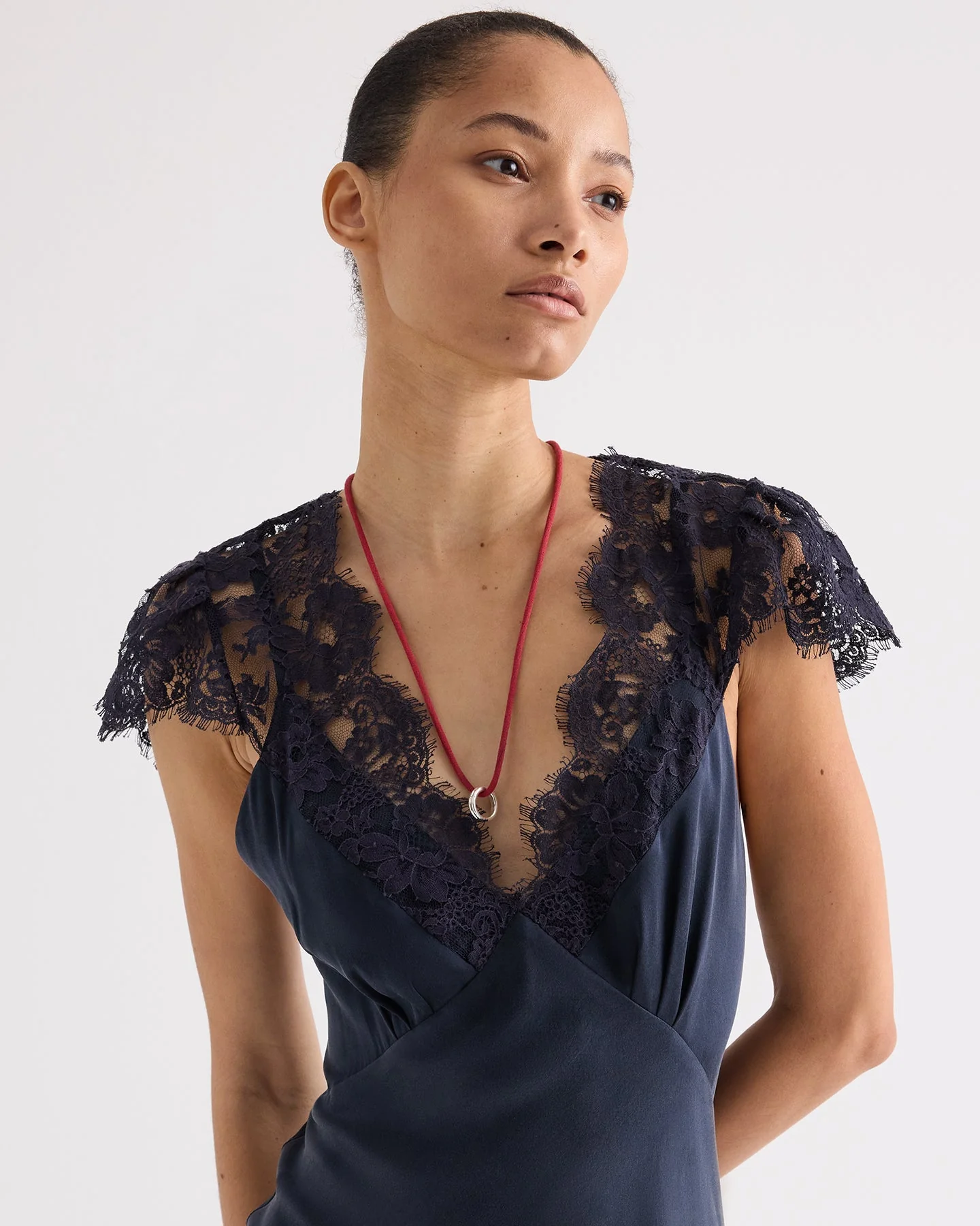 TWP - Lace Gown in Silk Charmeuse - Image 4