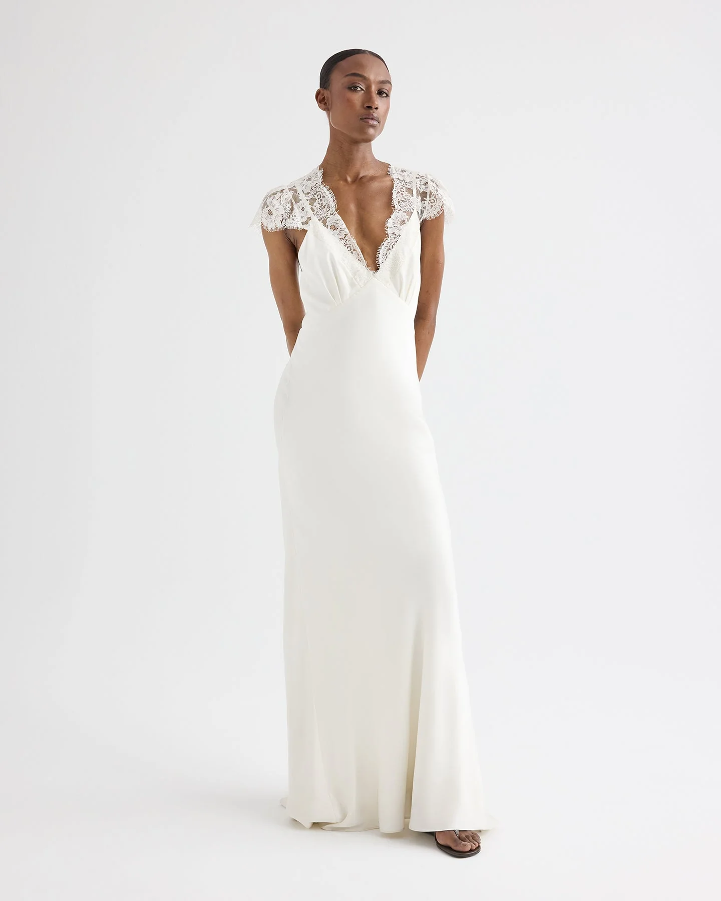 TWP - Lace Gown in Silk Charmeuse - Image 6