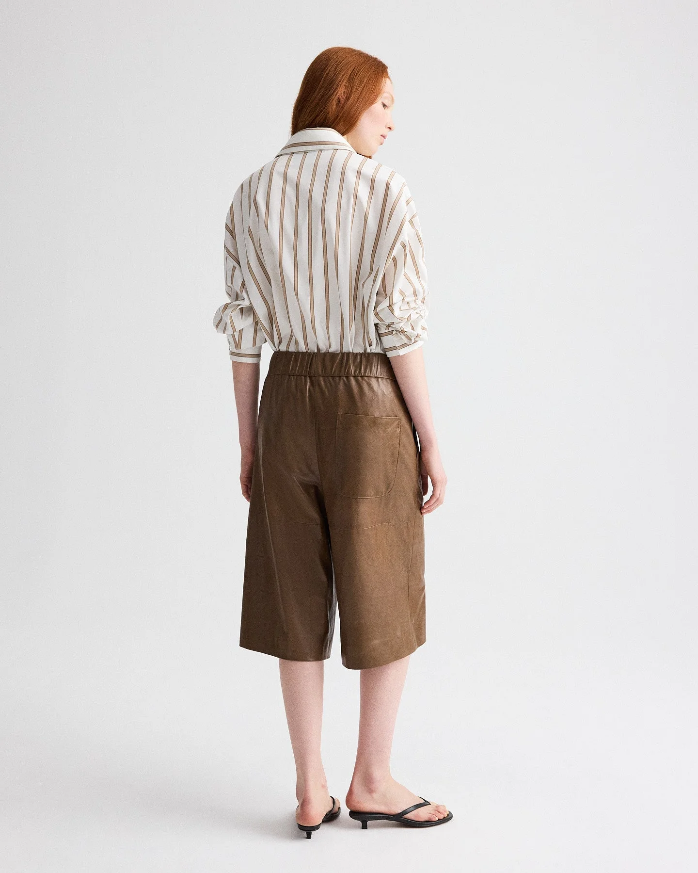 TWP - Leather Pull on Cropped Pant in Paper Leather - Image 5