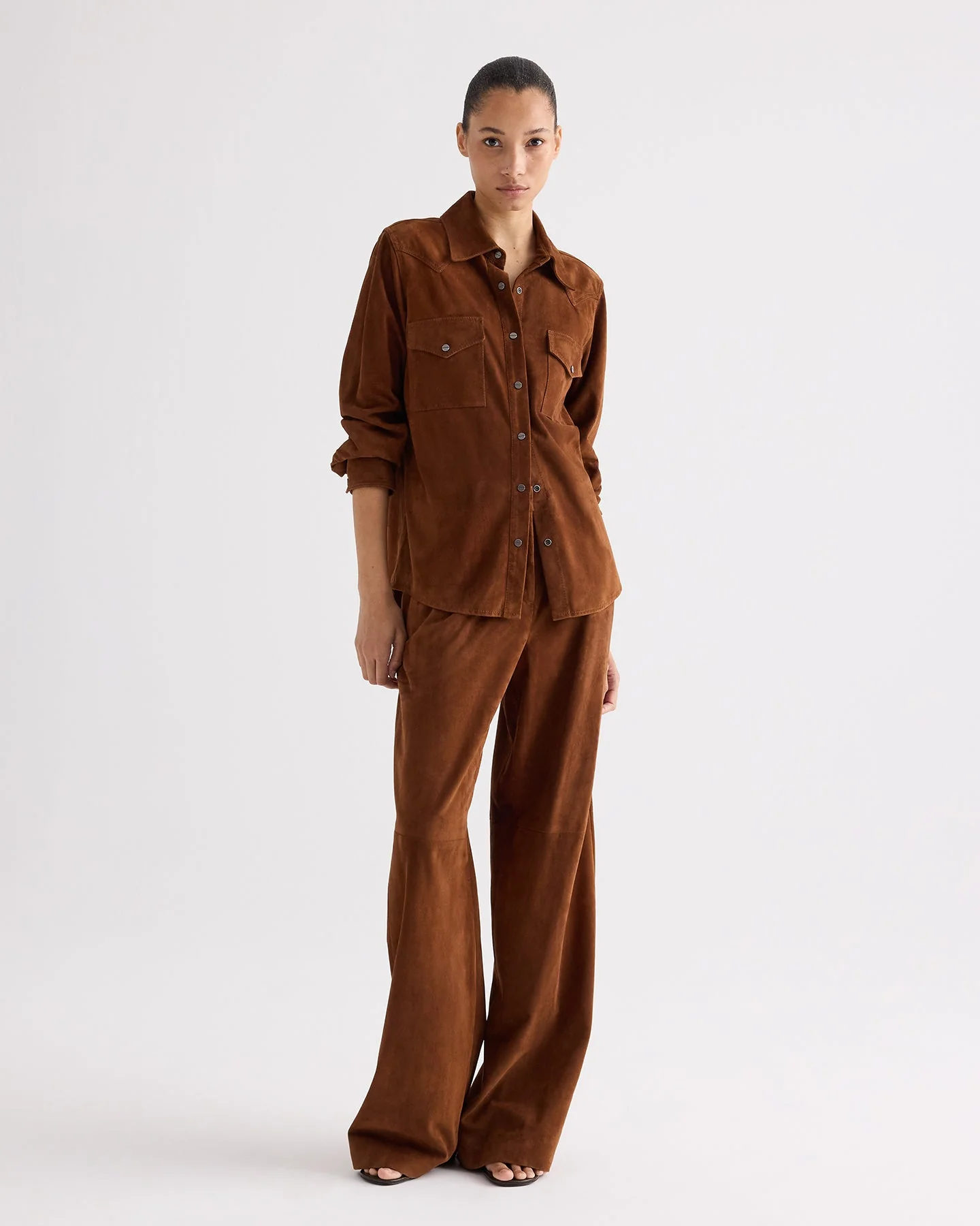 TWP - Leather Travelin' Soldier Top in Featherweight Suede - Image 3