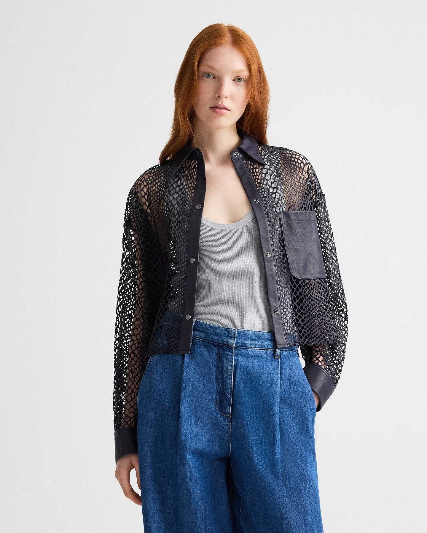 TWP - Little Big Joe Shirt in Laser Cut Snake Leather - Image 2