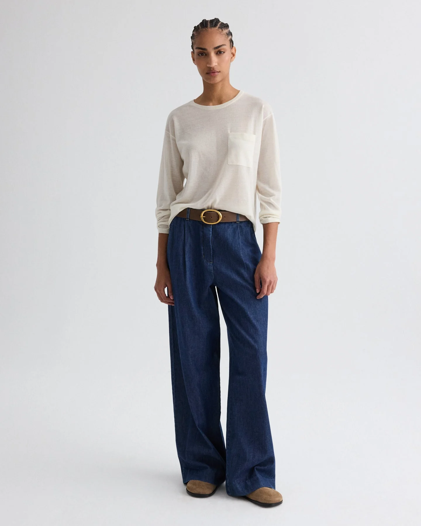 TWP - Long Sleeve True Crewneck in Superfine Cashmere - Image 2
