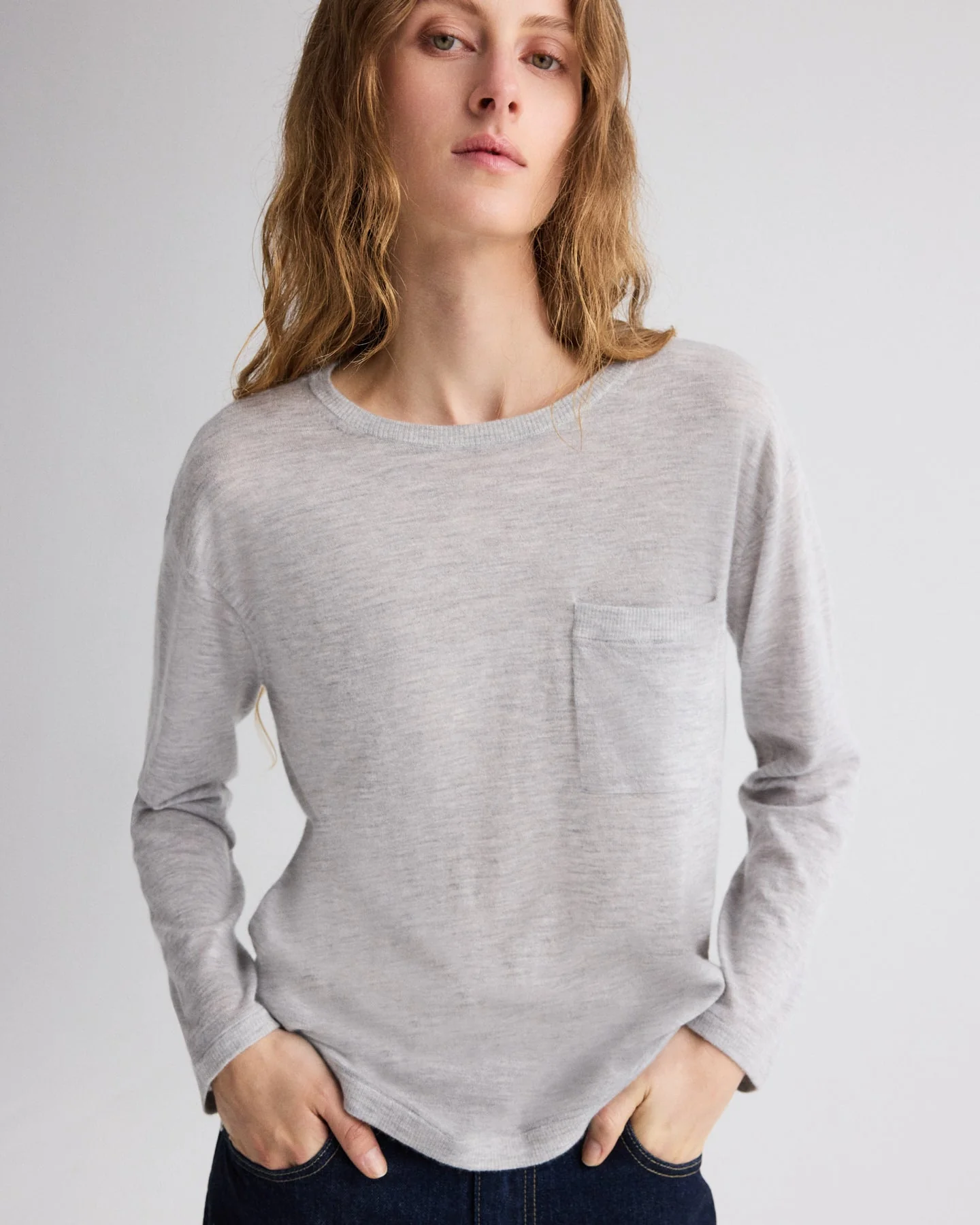 TWP - Long Sleeve True Crewneck in Superfine Cashmere - Image 2