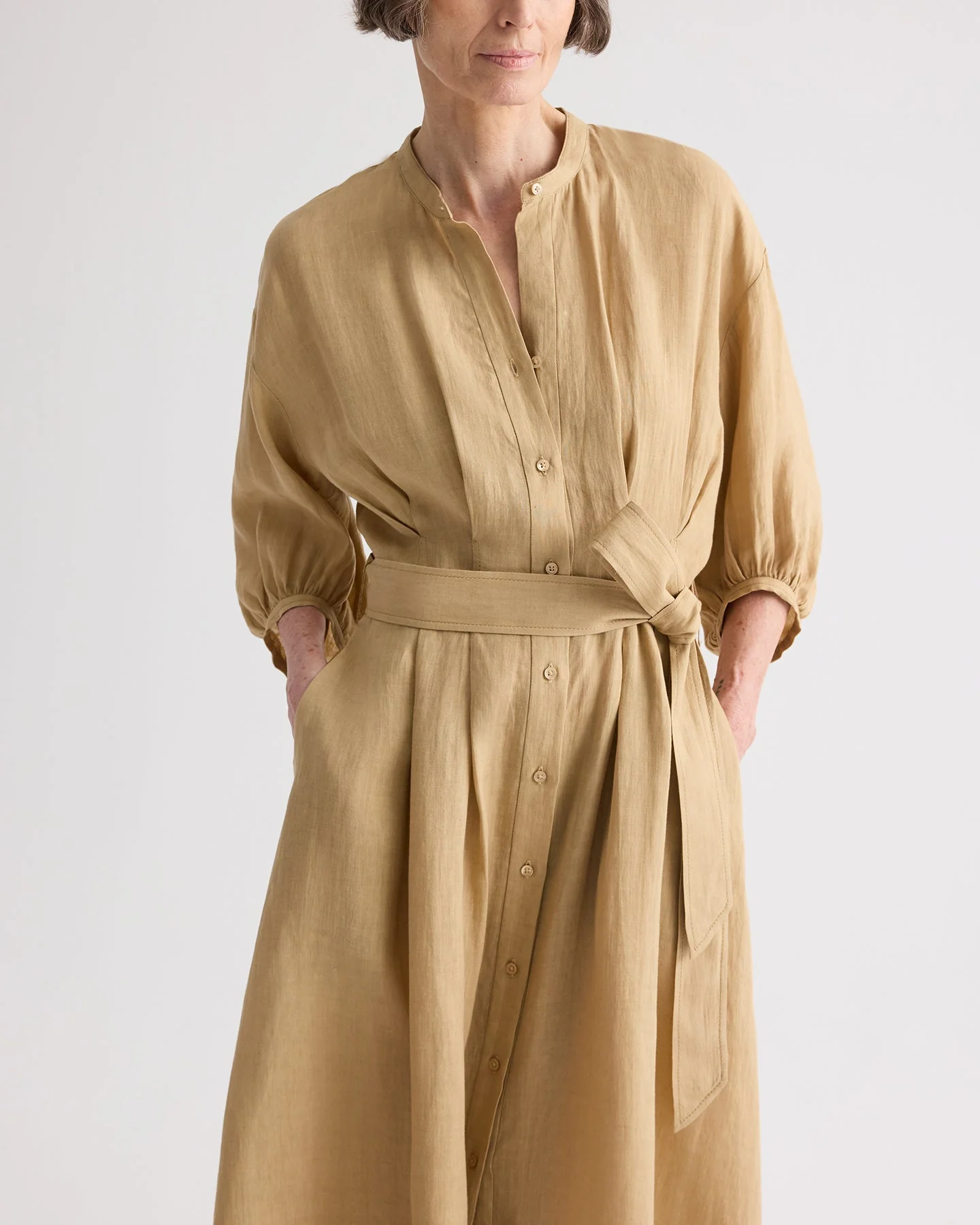 TWP - Maxi Dress With 3/4 Poet Sleeve in Fluid Linen - Image 2
