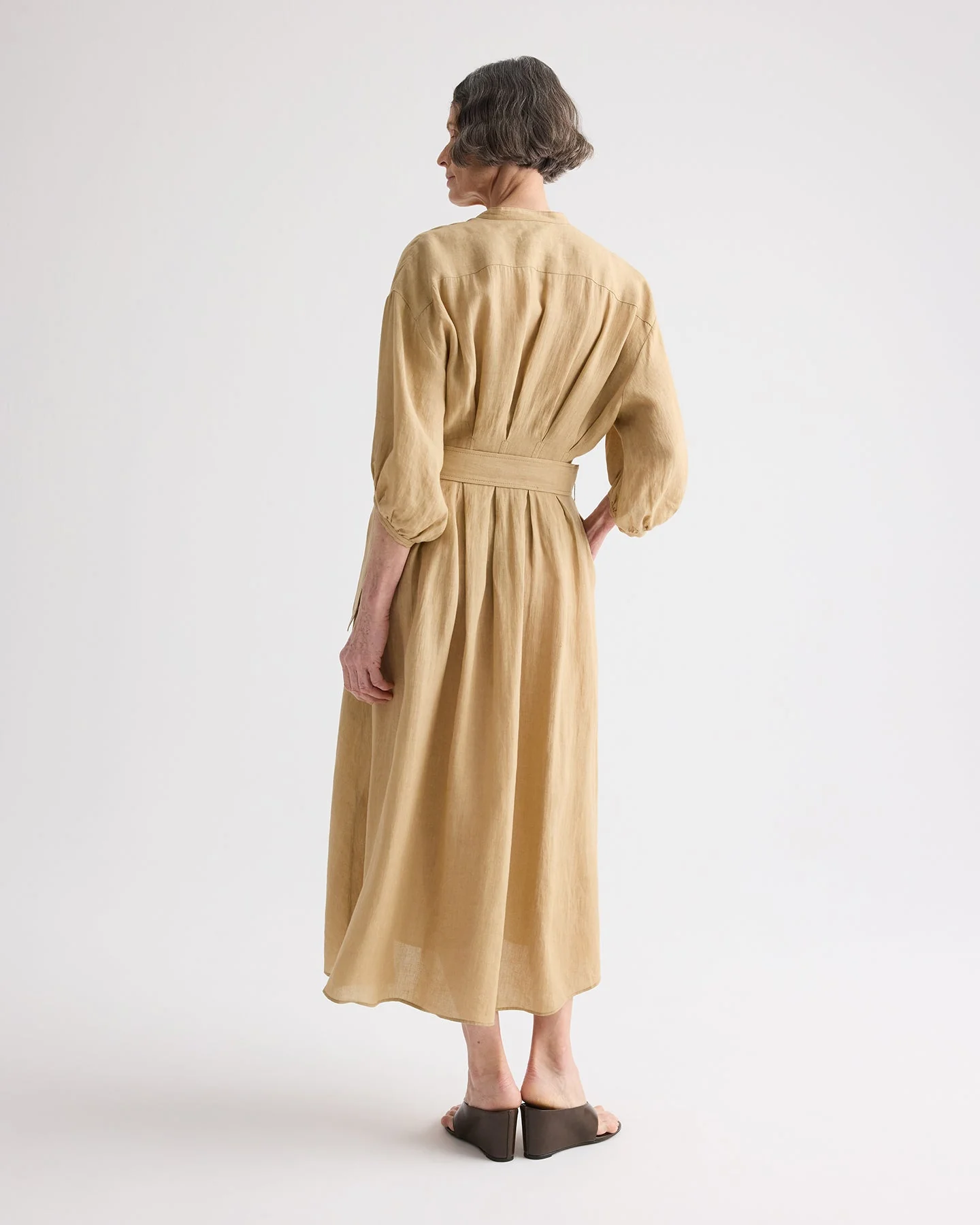 TWP - Maxi Dress With 3/4 Poet Sleeve in Fluid Linen - Image 5