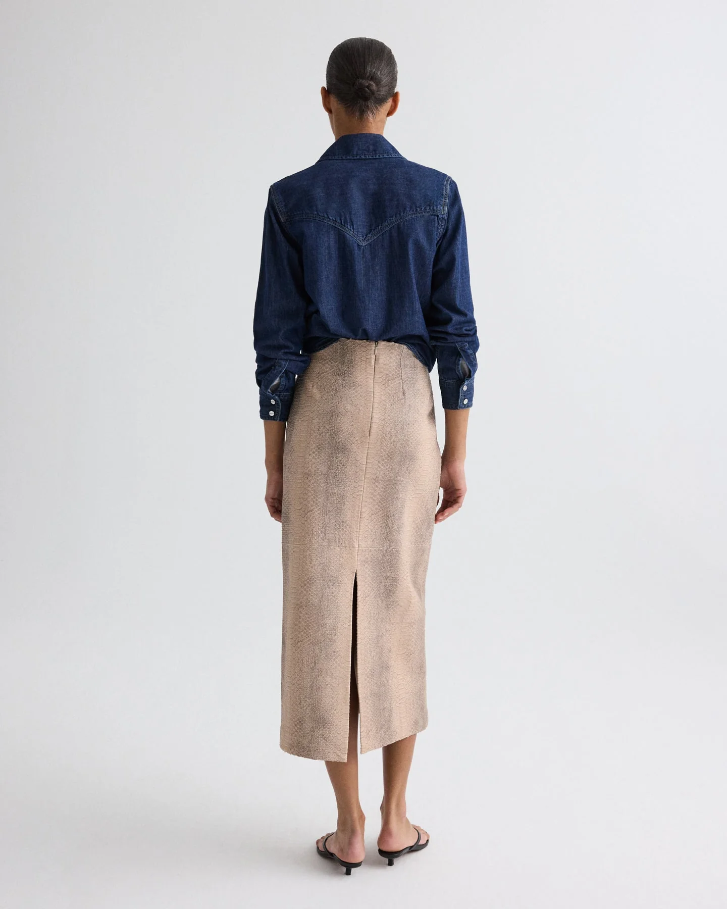 TWP - Miles Skirt in Embossed Python Leather - Image 5